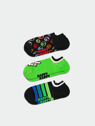  Шкарпетки Happy Socks 3-Pack Peace No Show (black)
