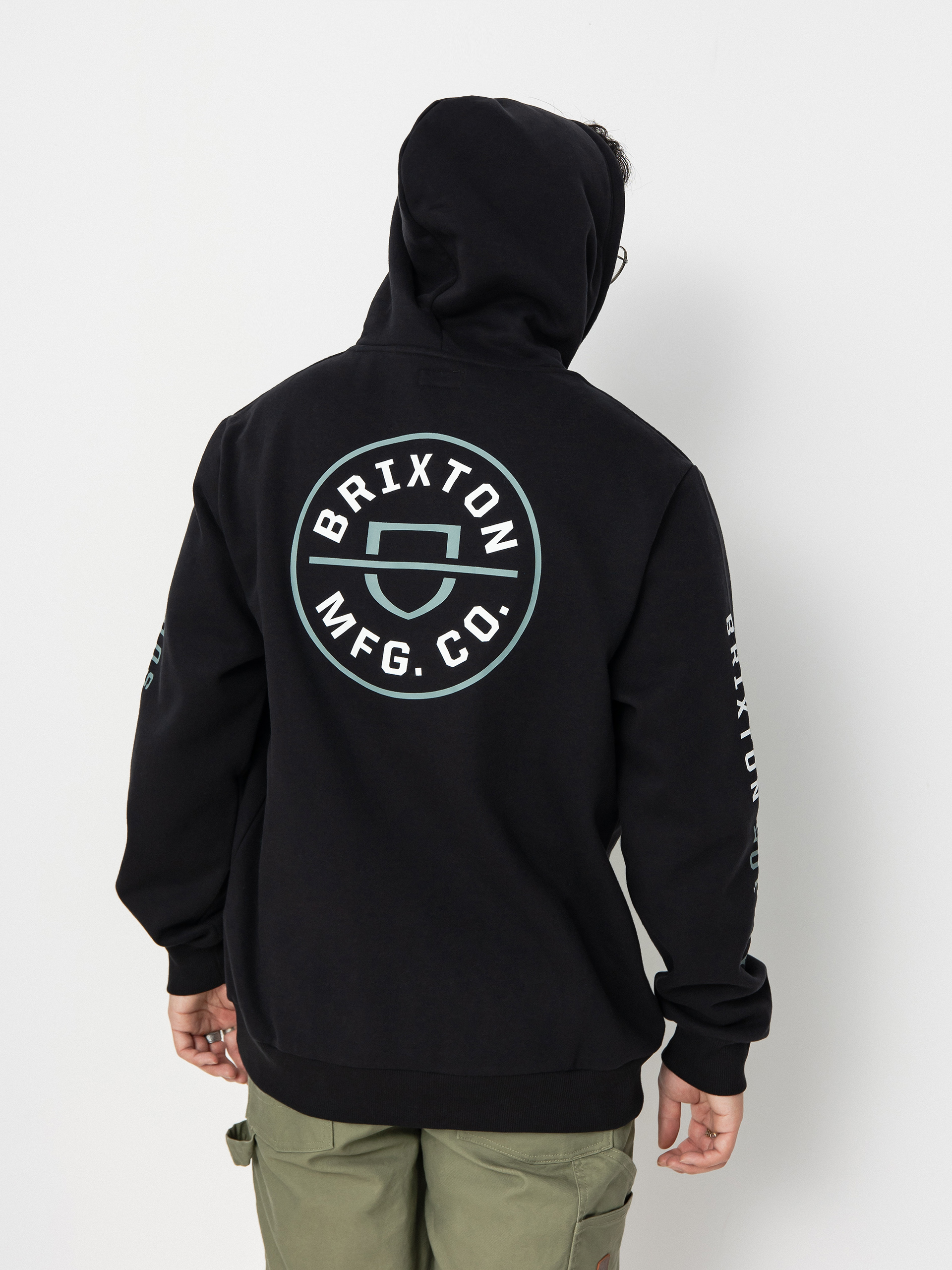 Худі Brixton Crest (black/chinois green/white)