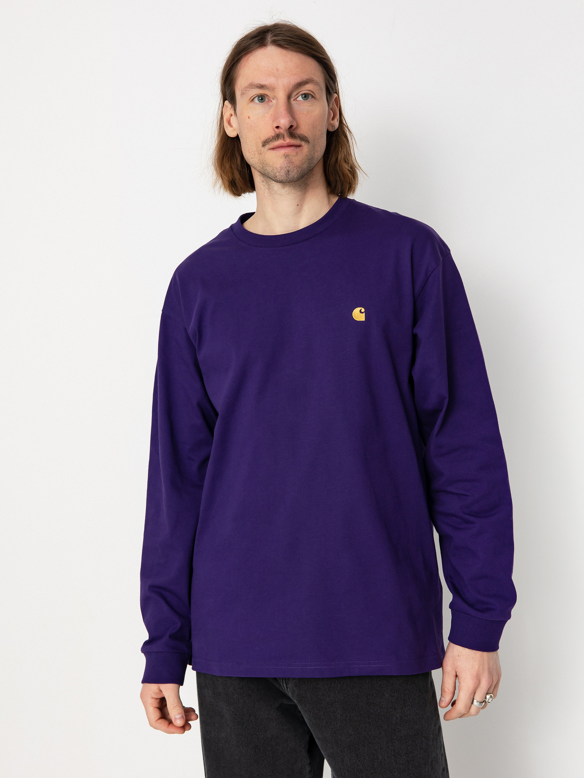 Лонгслів Carhartt WIP Chase (tyrian/gold)