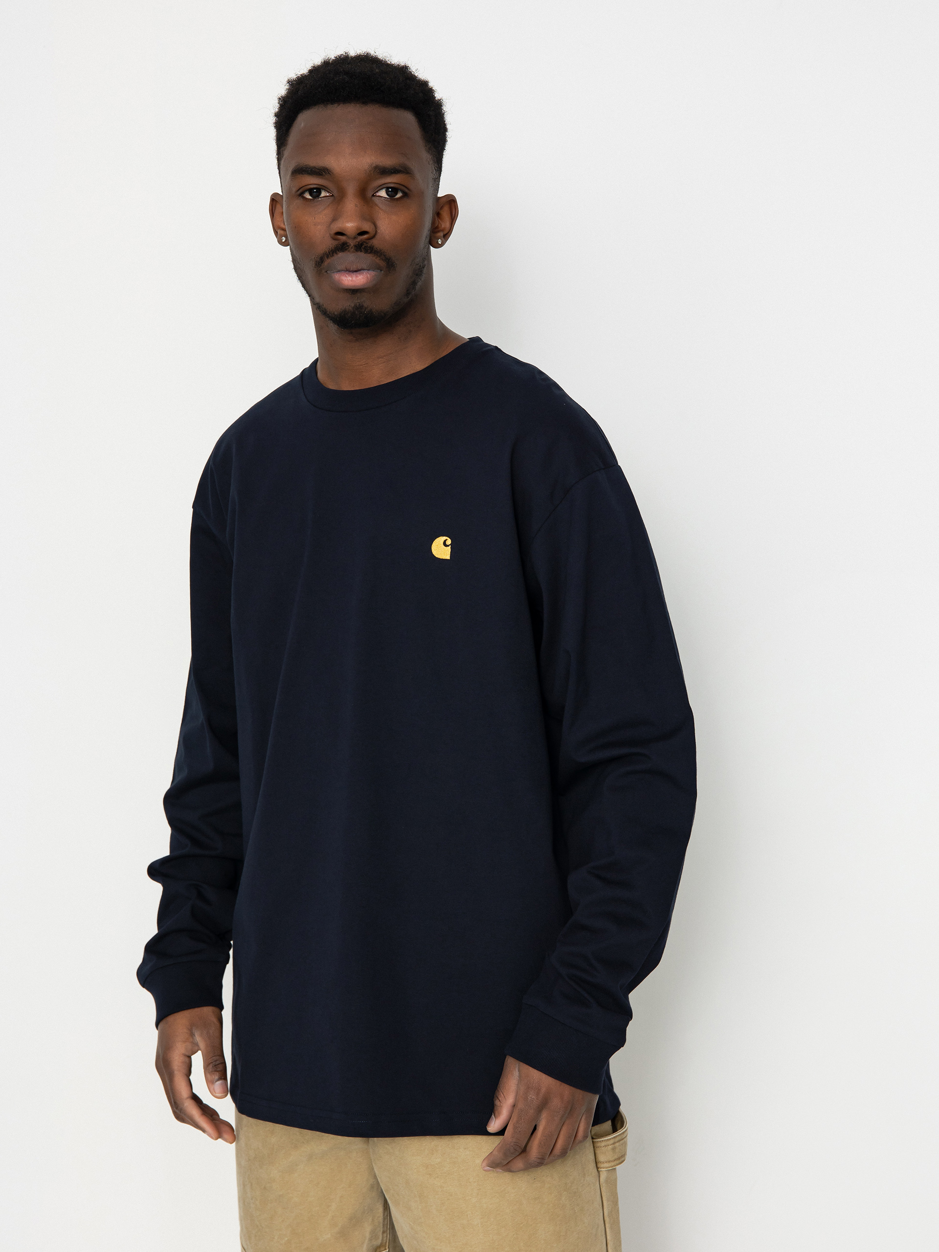 Лонгслів Carhartt WIP Chase (dark navy/gold)