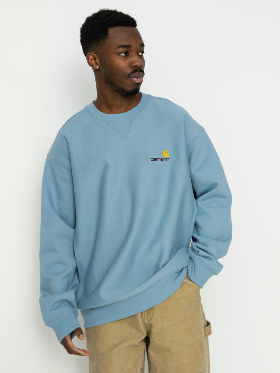 Світшот Carhartt WIP American Script (frosted blue)