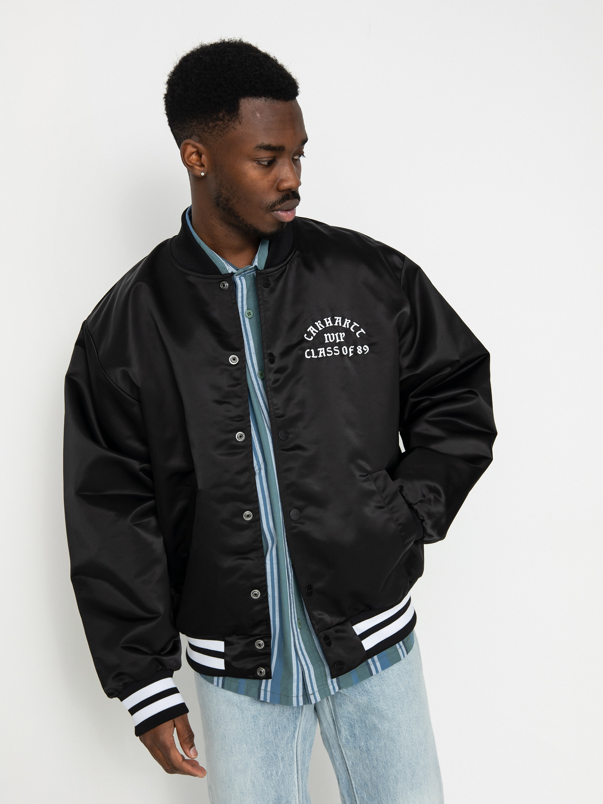 Куртка Carhartt WIP Class of 89 Bomber - чорний (black/white)