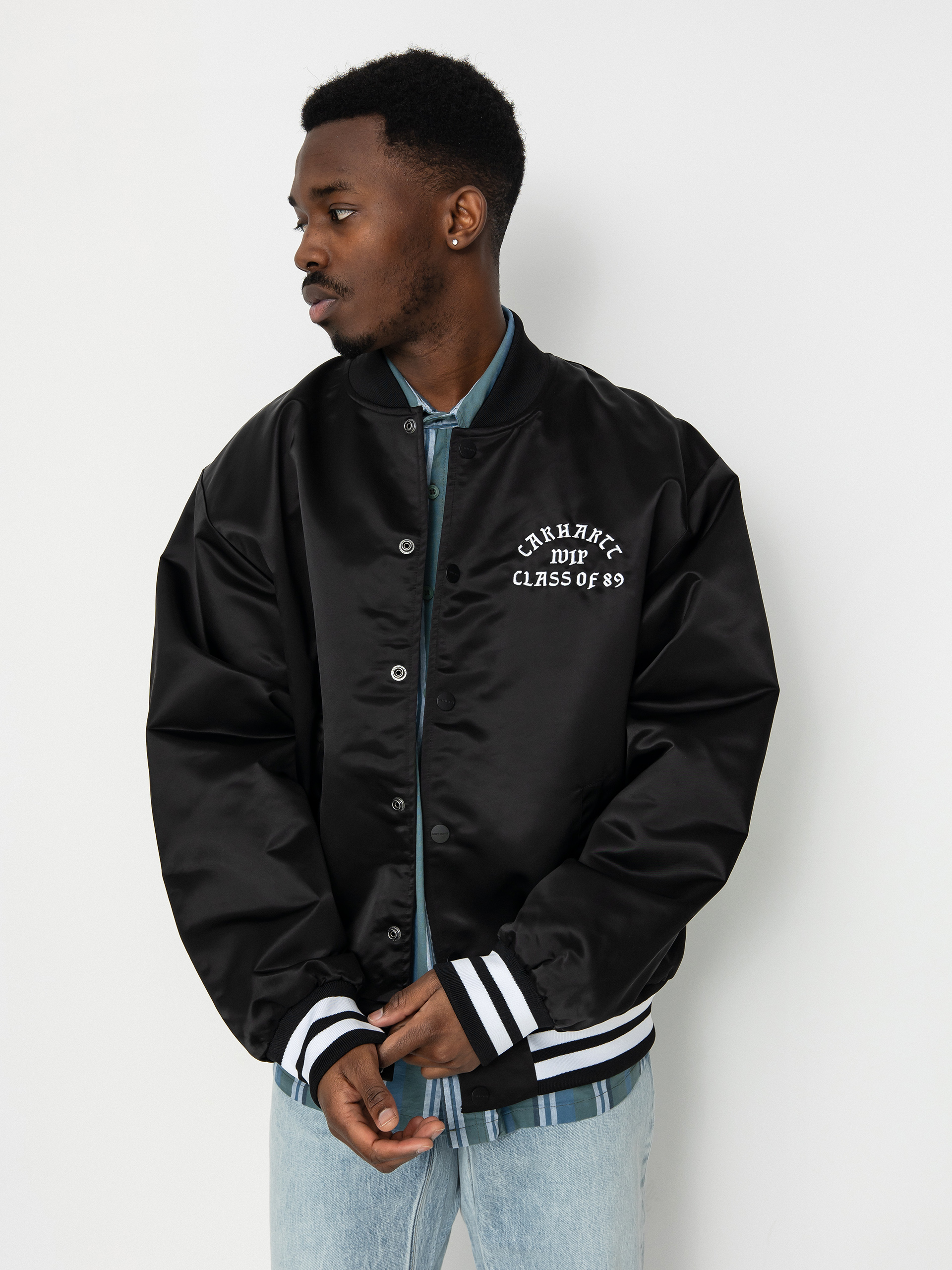 Куртка Carhartt WIP Class of 89 Bomber - чорний (black/white)