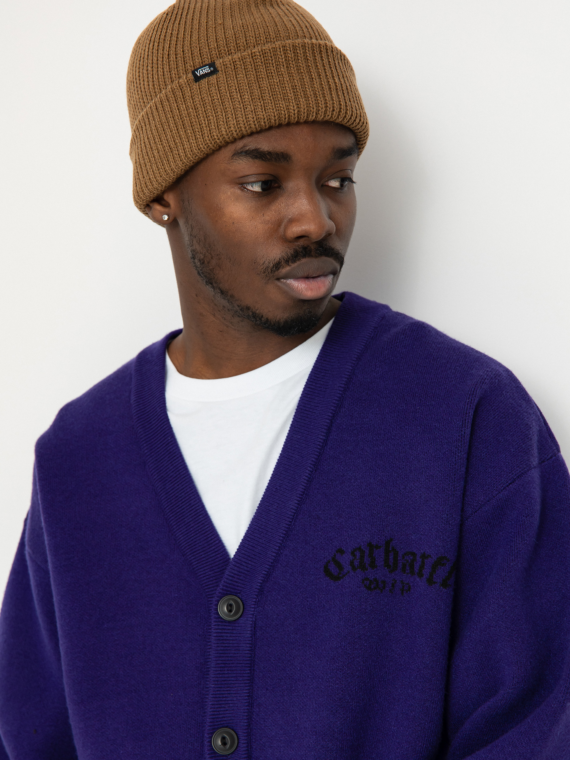 Светр Carhartt WIP Onyx Cardigan - темно синій (tyrian/black)