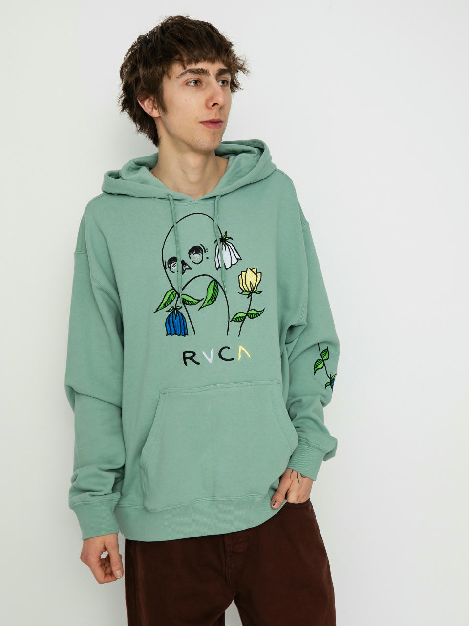 Худі RVCA Flower Skull HD (green haze)