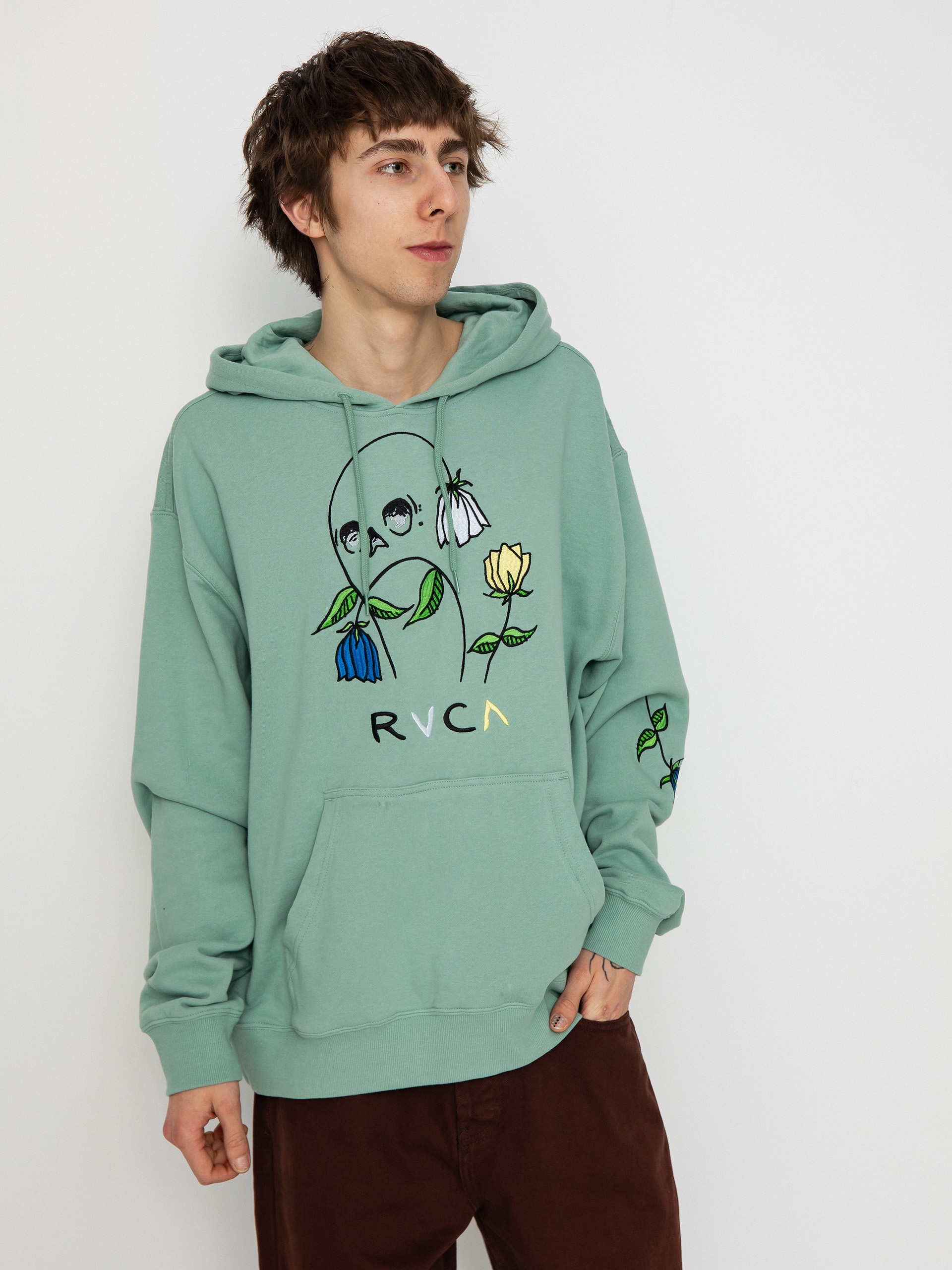 Худі RVCA Flower Skull HD (green haze)