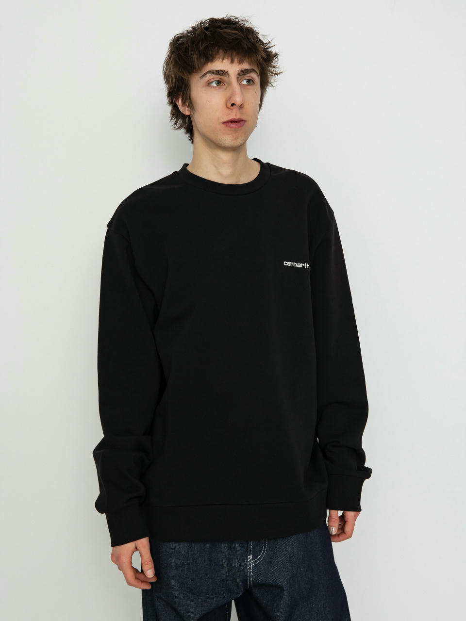 Світшот Carhartt WIP Script Embroidery (black/white)