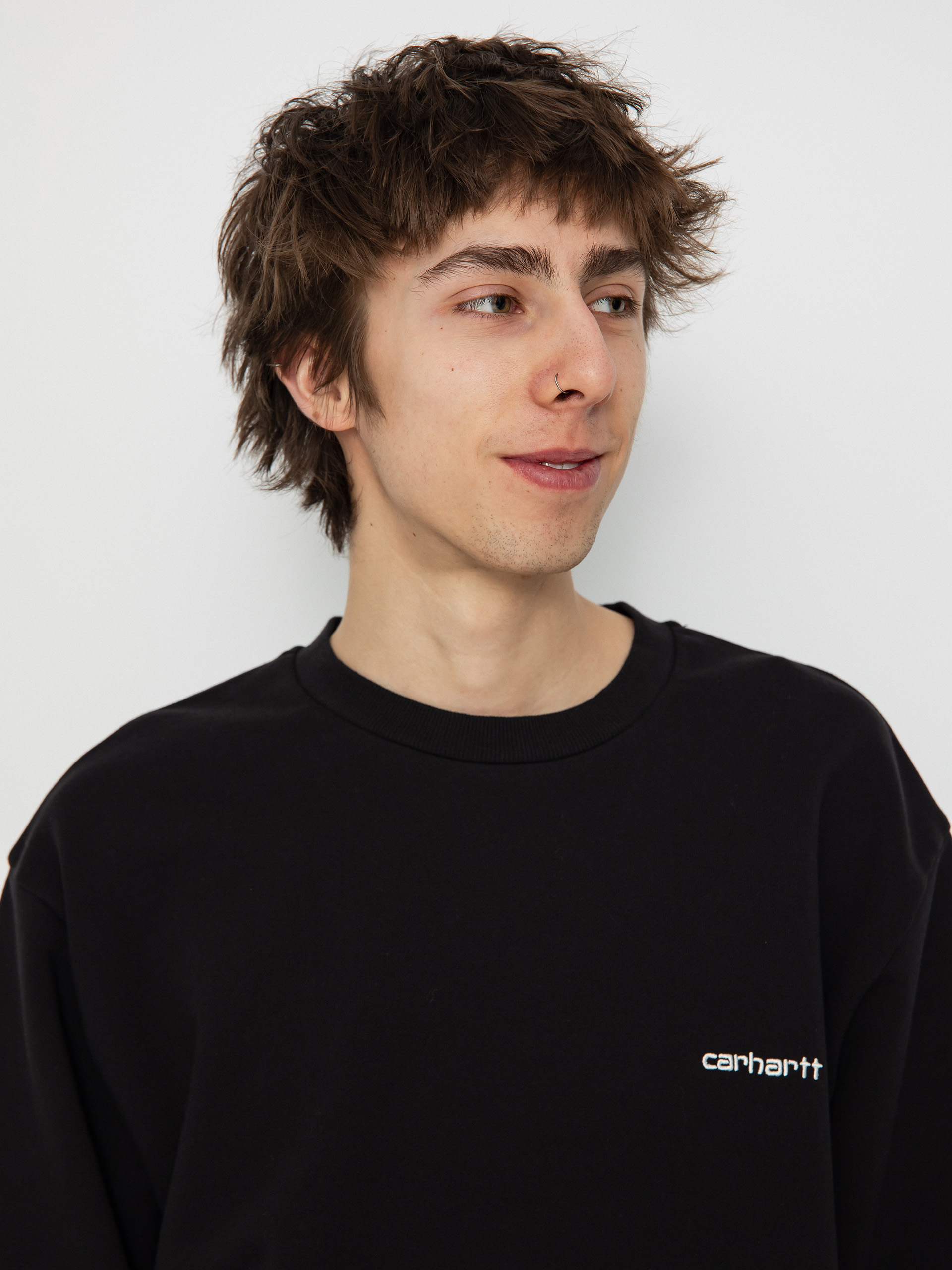 Світшот Carhartt WIP Script Embroidery (black/white)