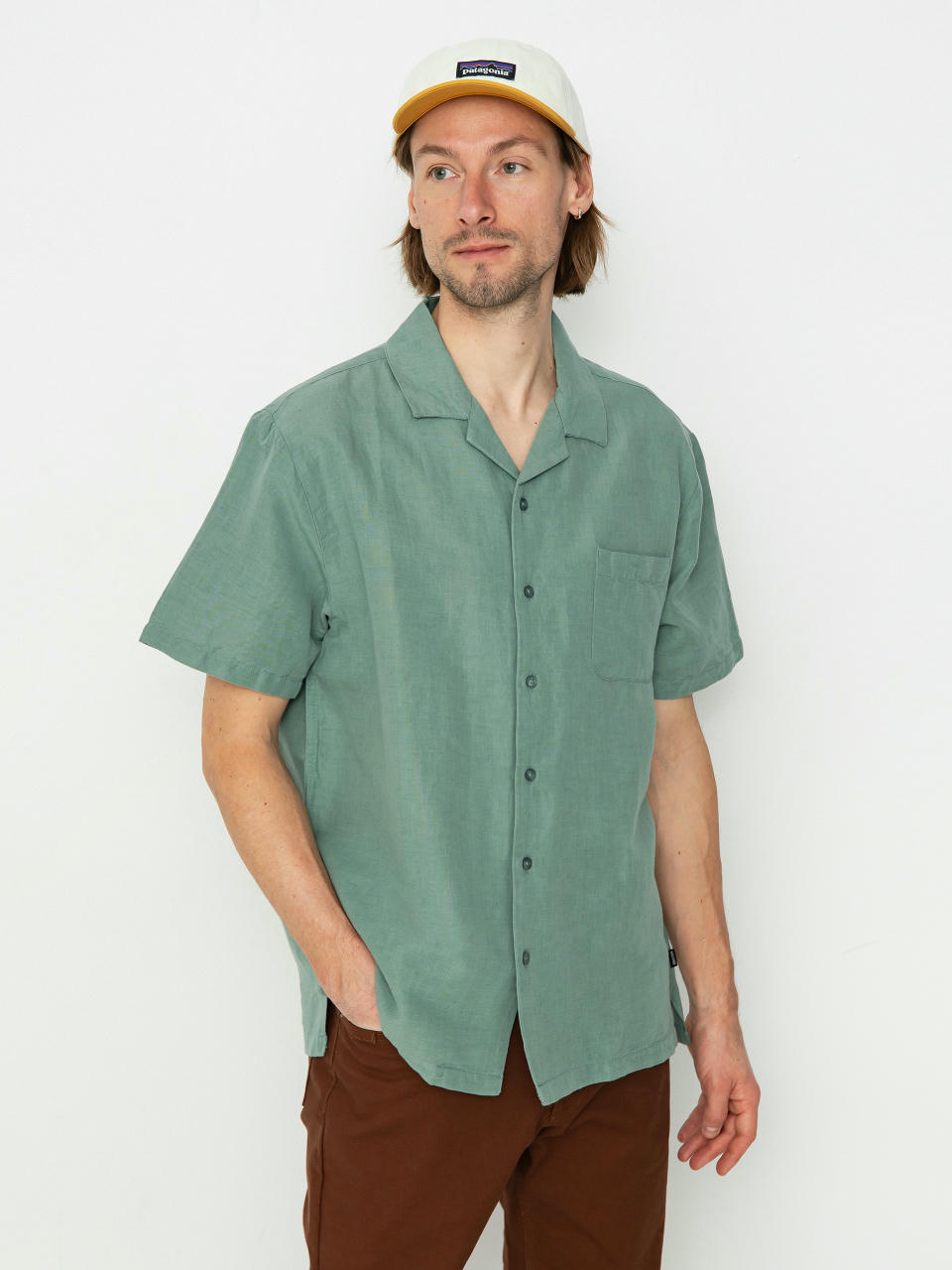 Сорочка Brixton Bunker Linen Blend (chinois green)