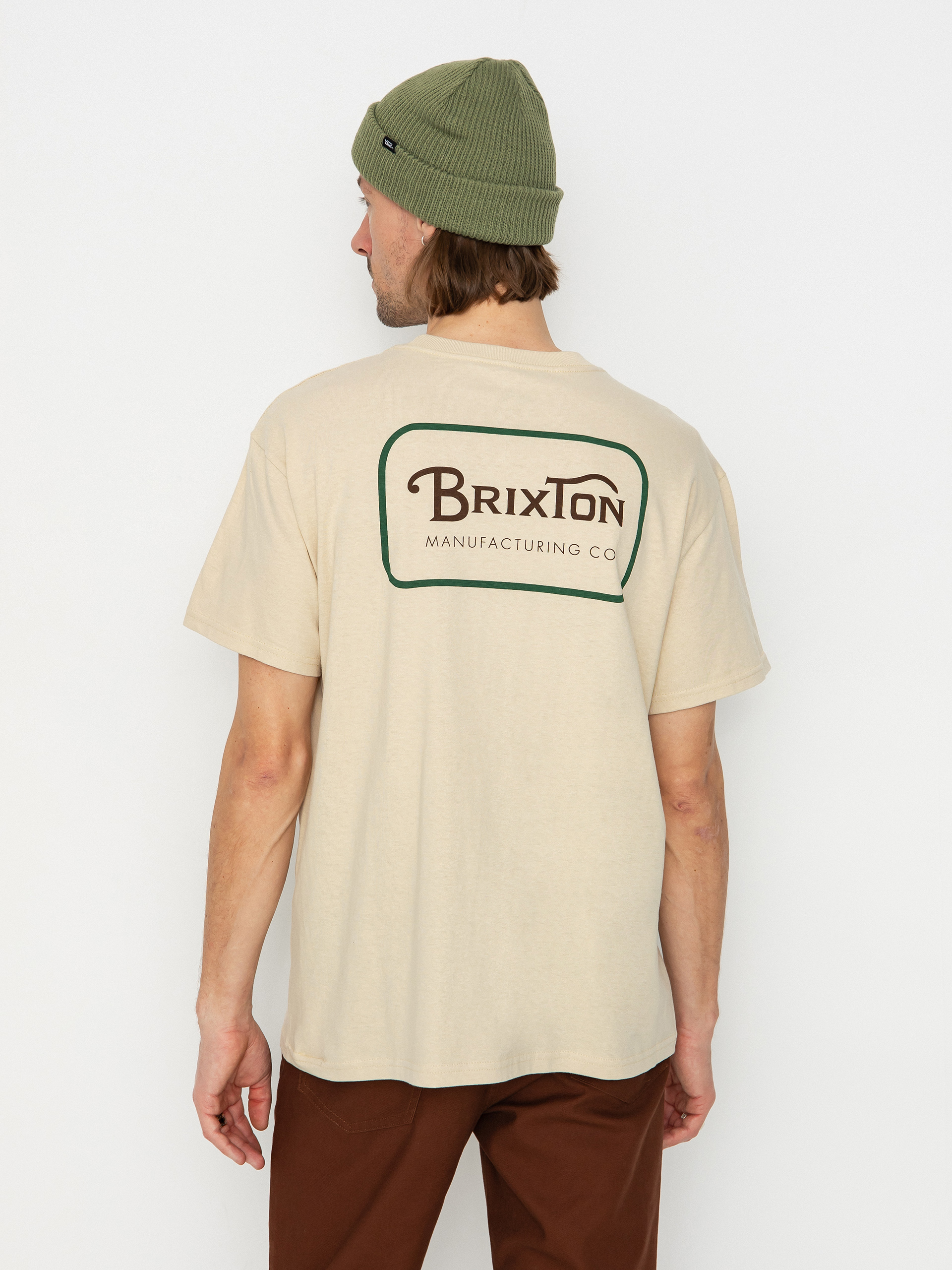 Футболка Brixton Grade Stt (cream/trekking green/sepia)