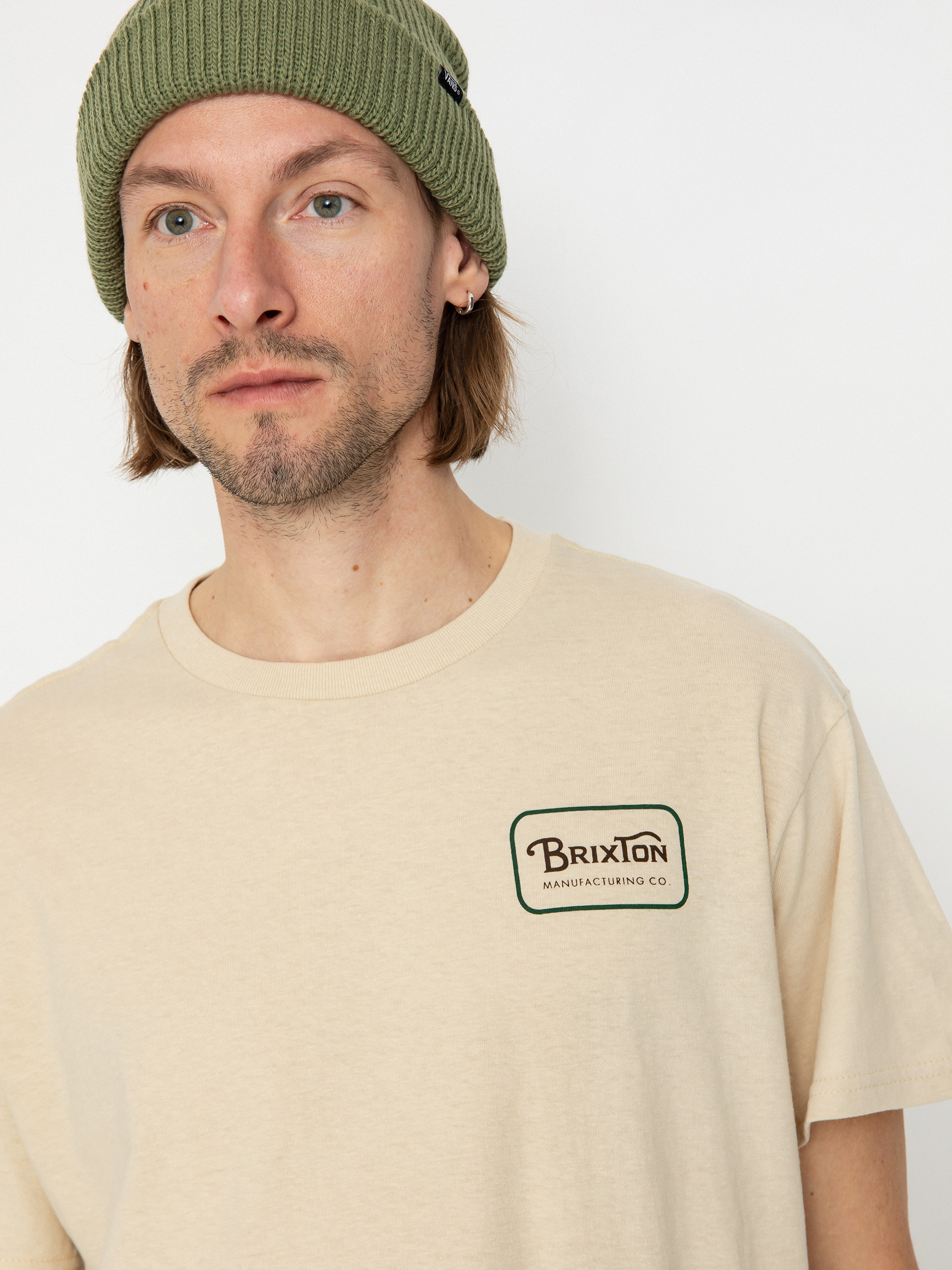 Футболка Brixton Grade Stt (cream/trekking green/sepia)