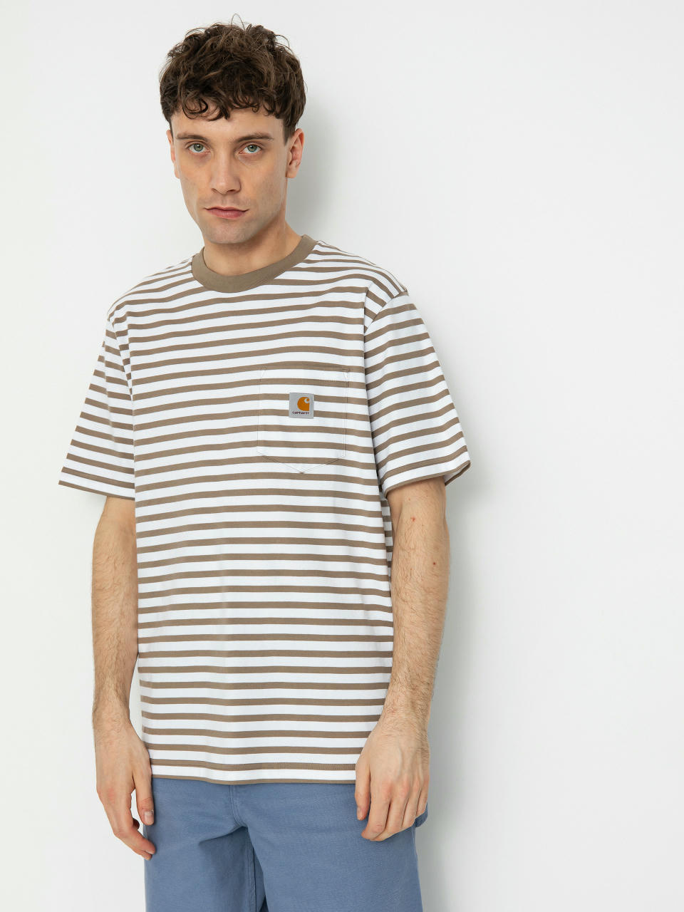 Футболка Carhartt WIP Seidler Pocket (seidler stripe/branch/white)