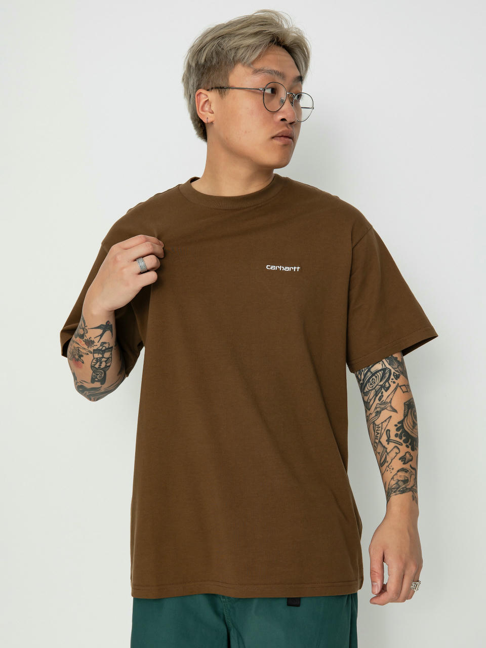 Футболка Carhartt WIP Script Embroidery (lumber/white)