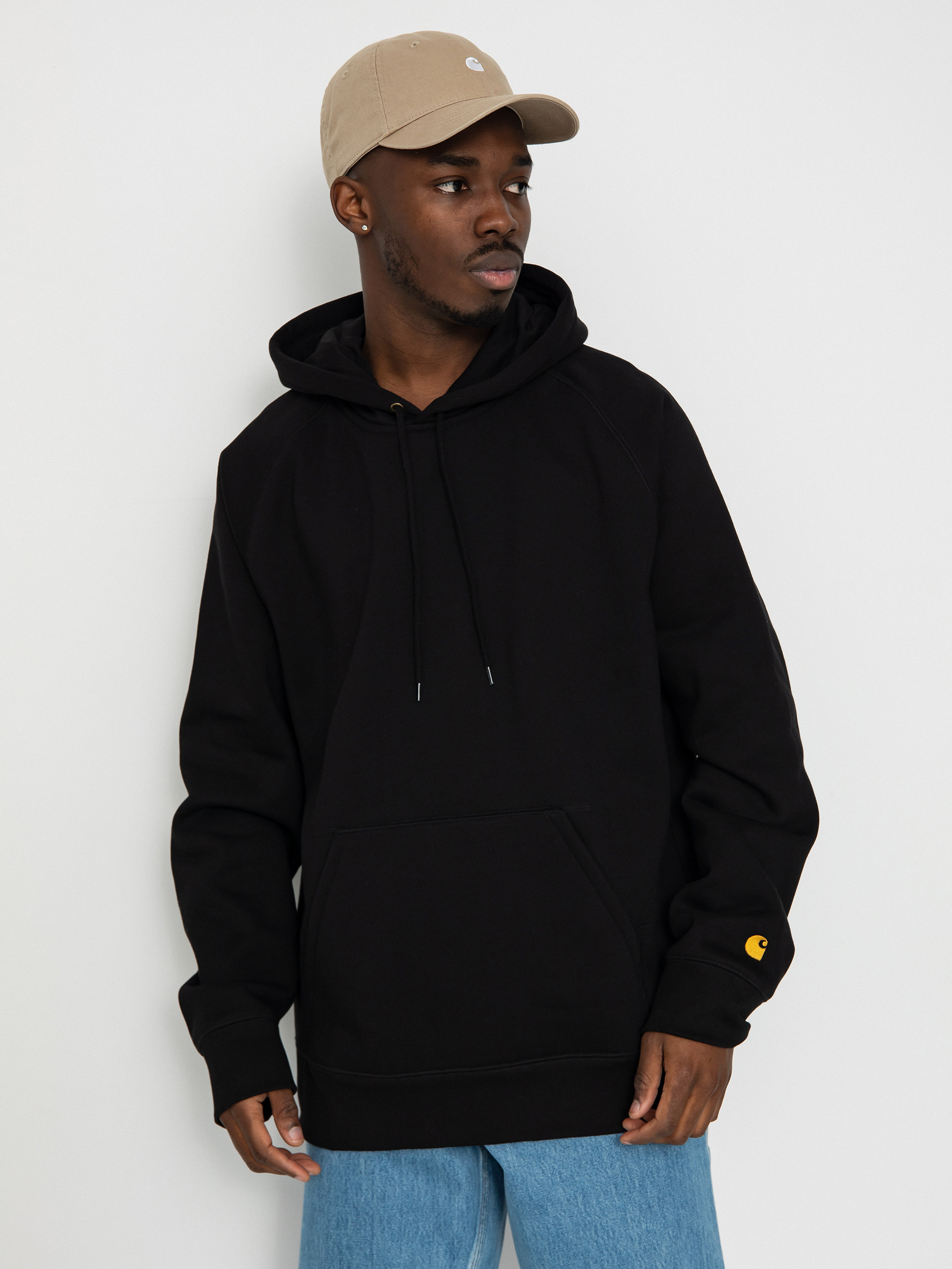 Худі Carhartt WIP Chase HD - чорний (black/gold)