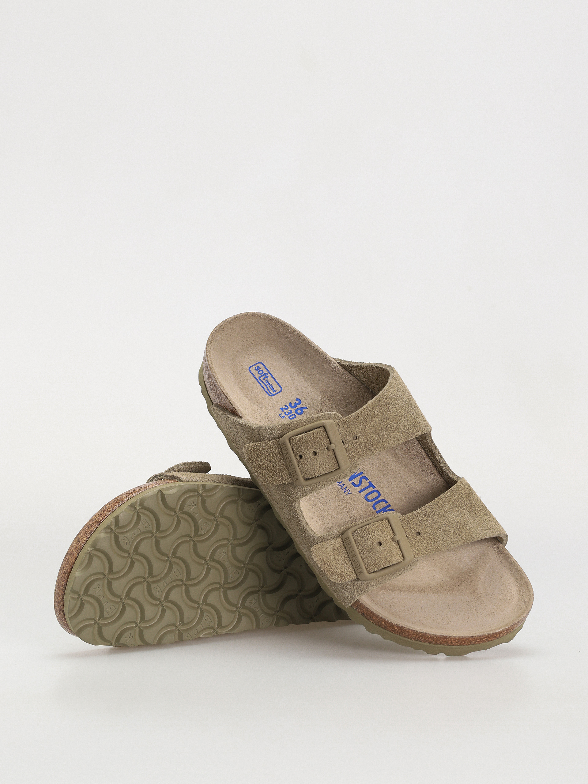 Шльопанці Birkenstock Arizona Suede Leather Narrow Wmn (faded khaki)