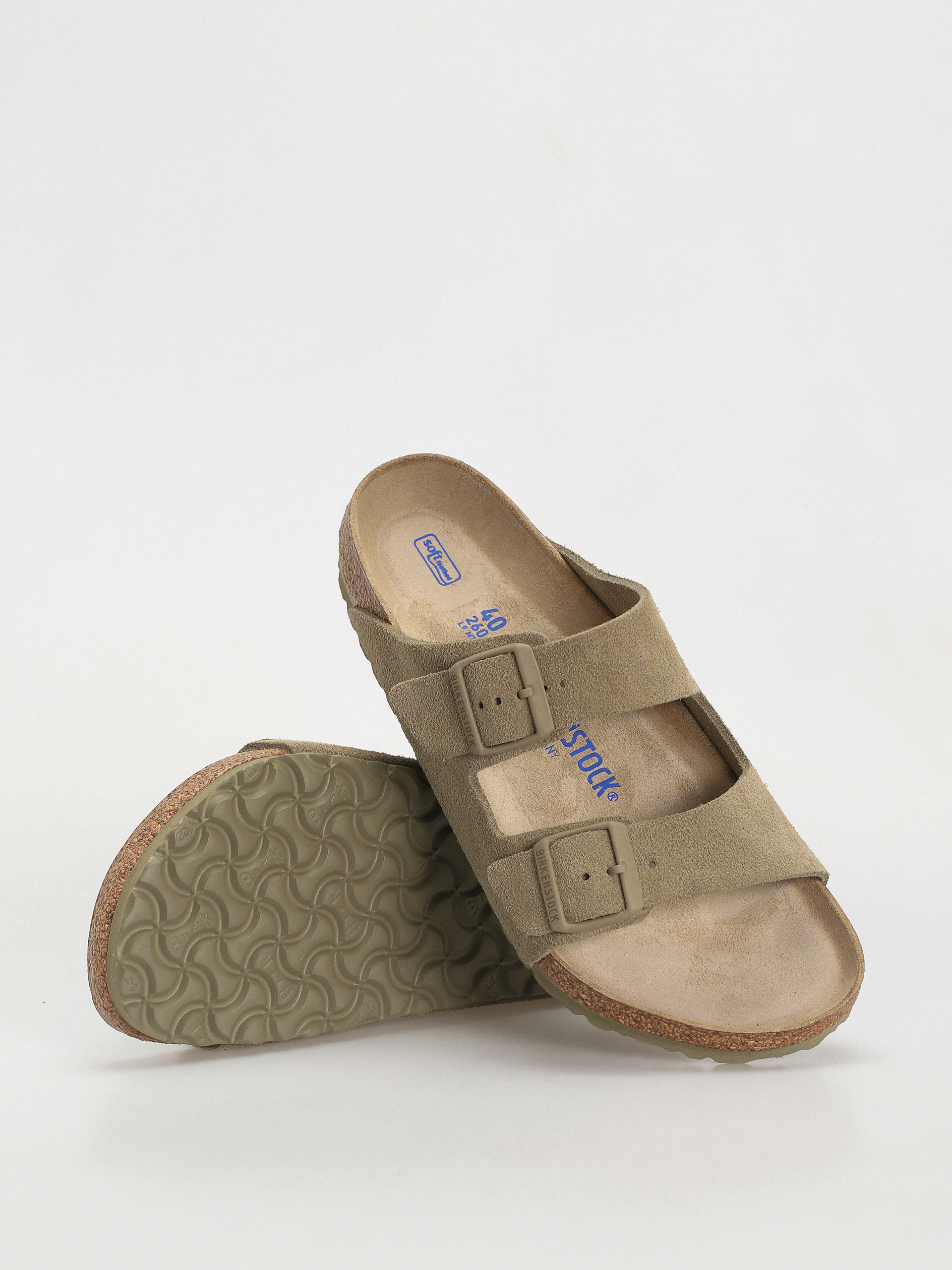 Шльопанці Birkenstock Arizona Suede Leather Regular (faded khaki)