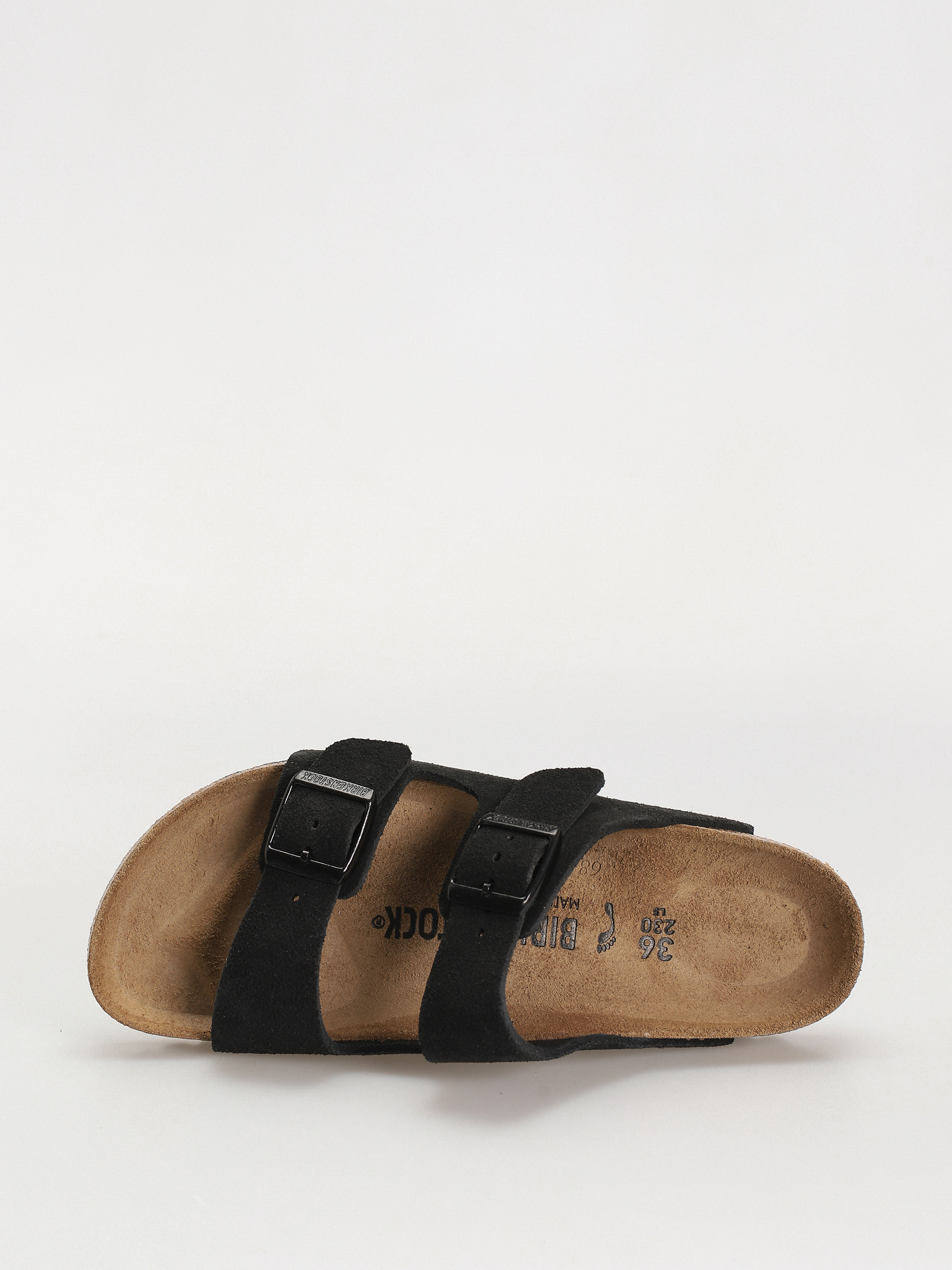 Шльопанці Birkenstock Arizona Suede Leather Narrow Wmn (black)