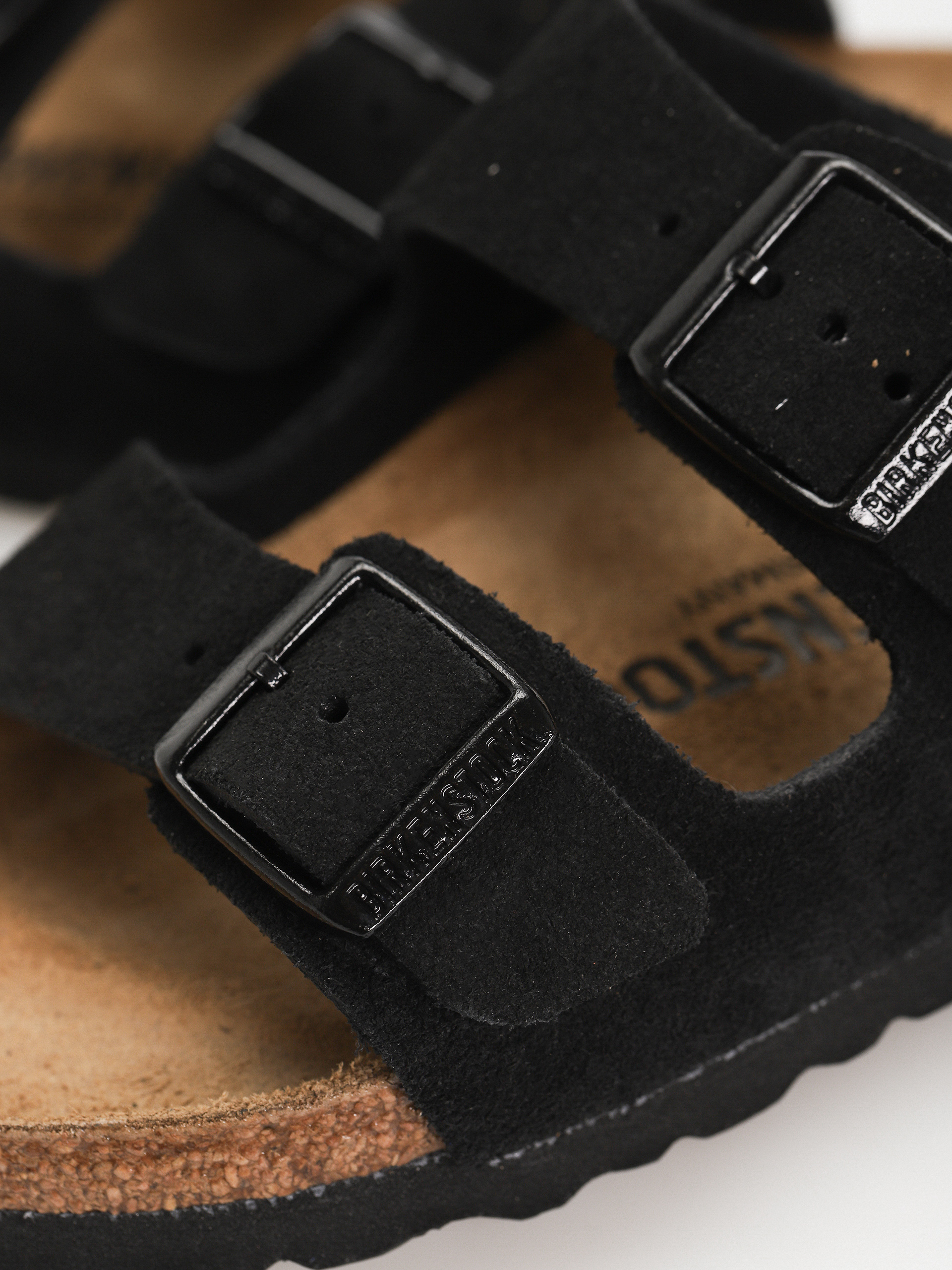 Шльопанці Birkenstock Arizona Suede Leather Narrow Wmn (black)