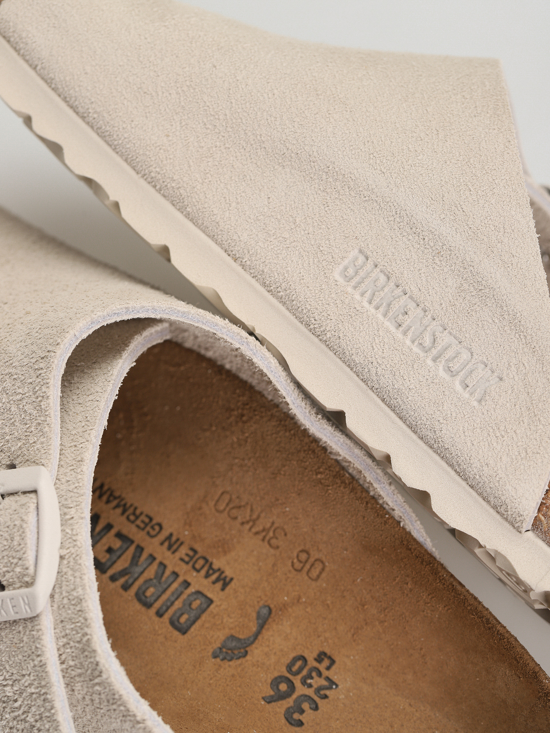 Шльопанці Birkenstock Zurich Suede Leather Narrow Wmn (antique white)