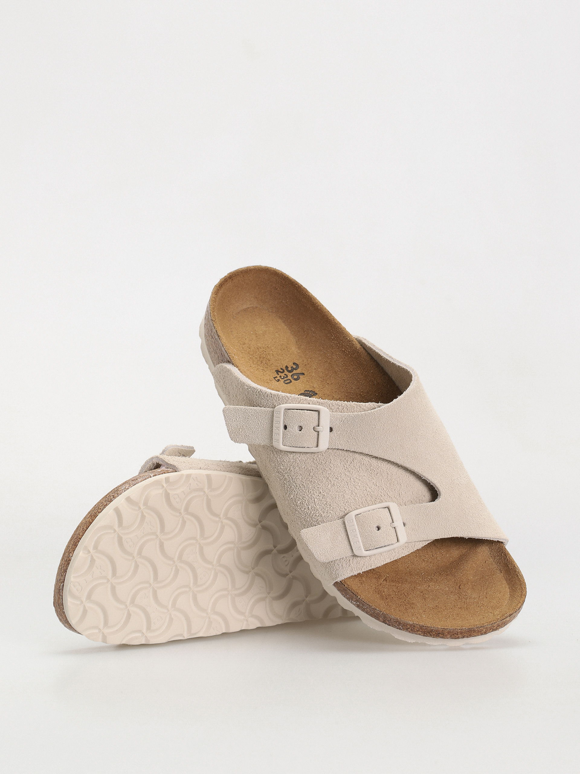 Шльопанці Birkenstock Zurich Suede Leather Narrow Wmn (antique white)