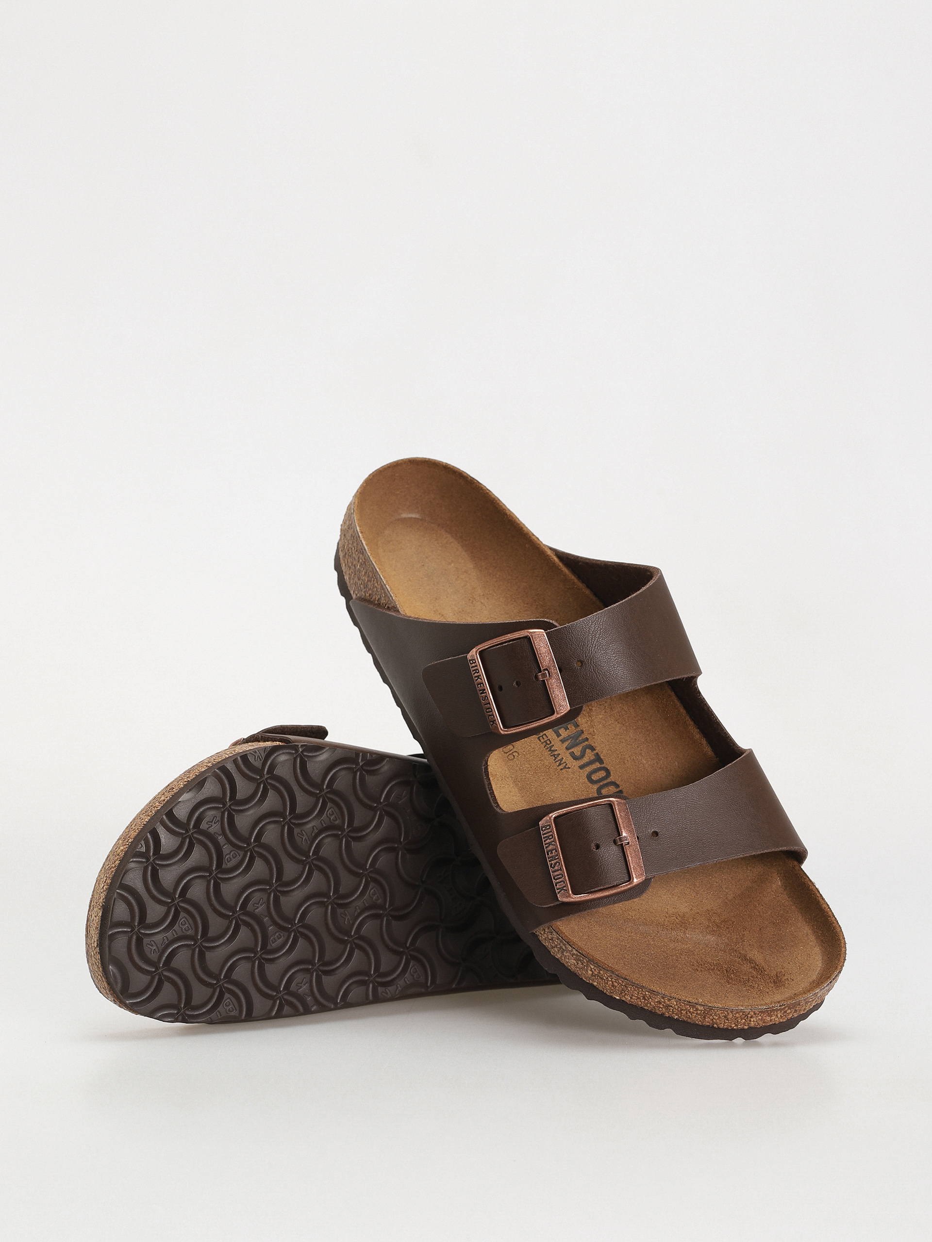 Шльопанці Birkenstock Arizona Birko Flor Regular (dark brown)