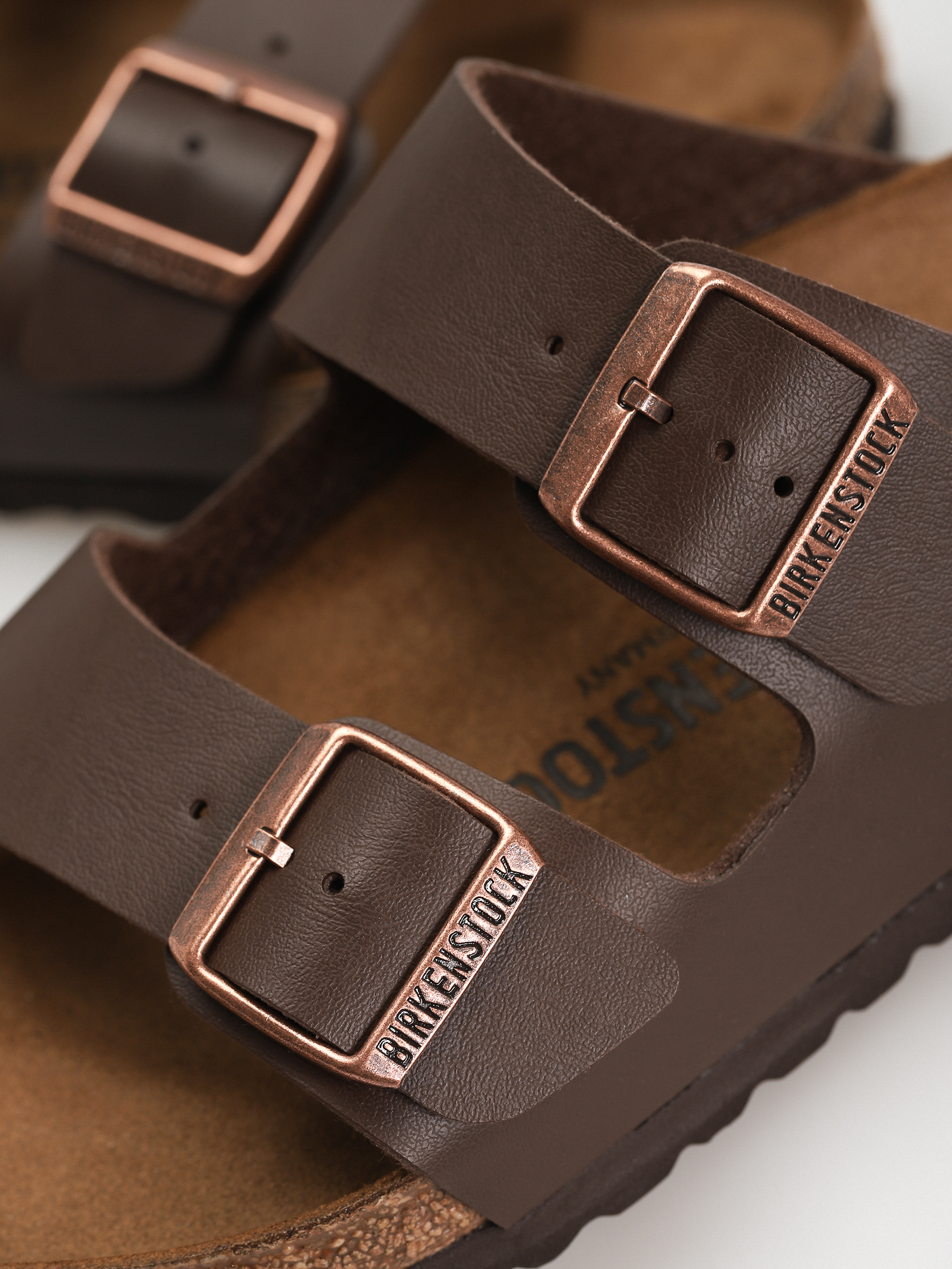 Шльопанці Birkenstock Arizona Birko Flor Regular (dark brown)