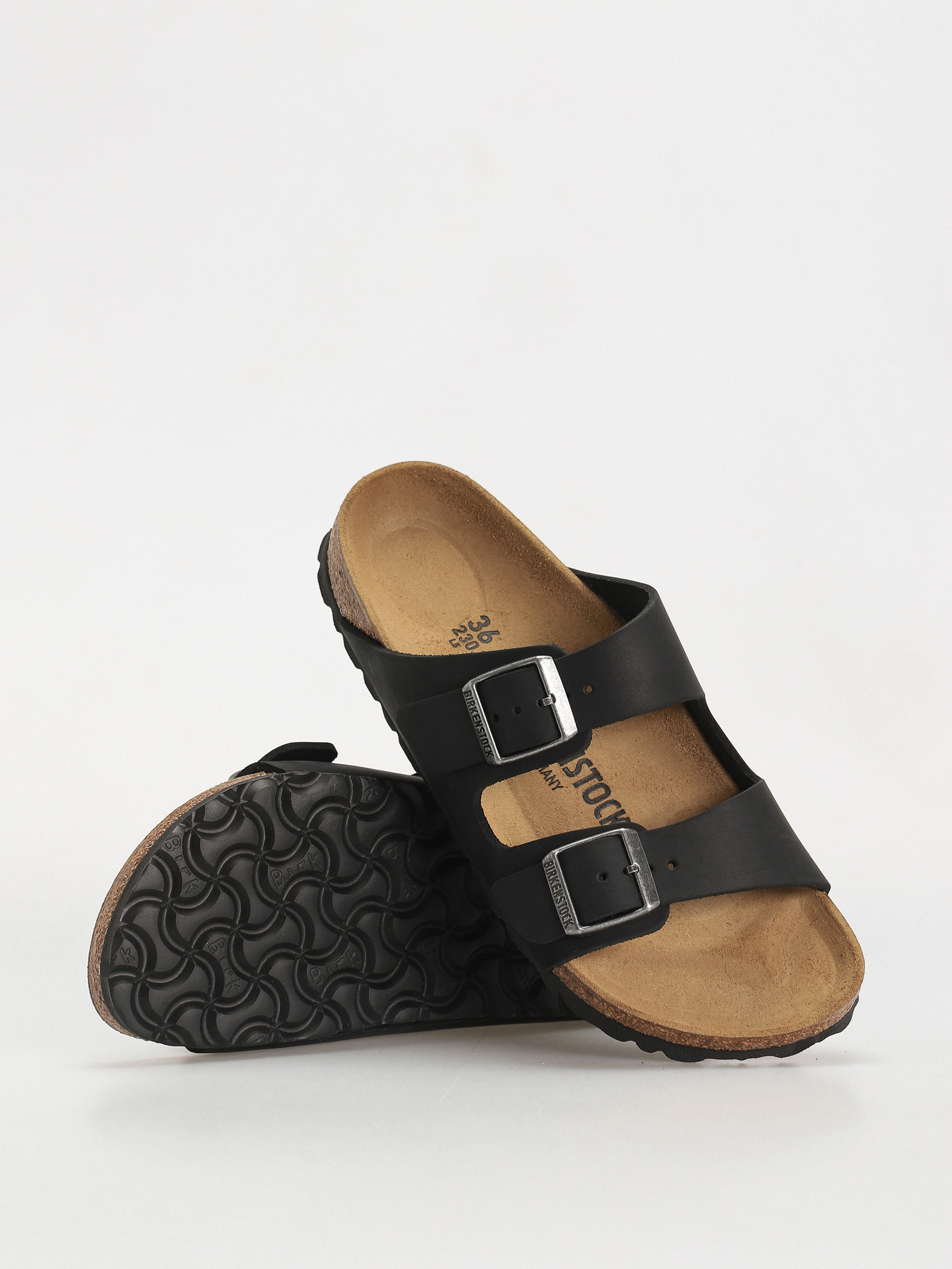 Шльопанці Birkenstock Arizona Oiled Leather Narrow Wmn (black)