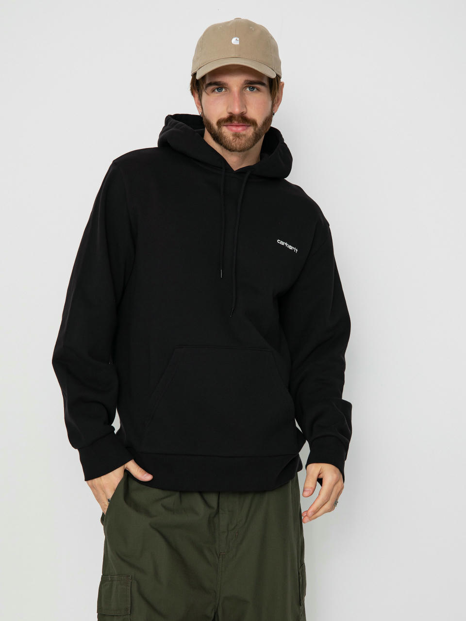 Худі Carhartt WIP Script Embroidery HD (black/white)