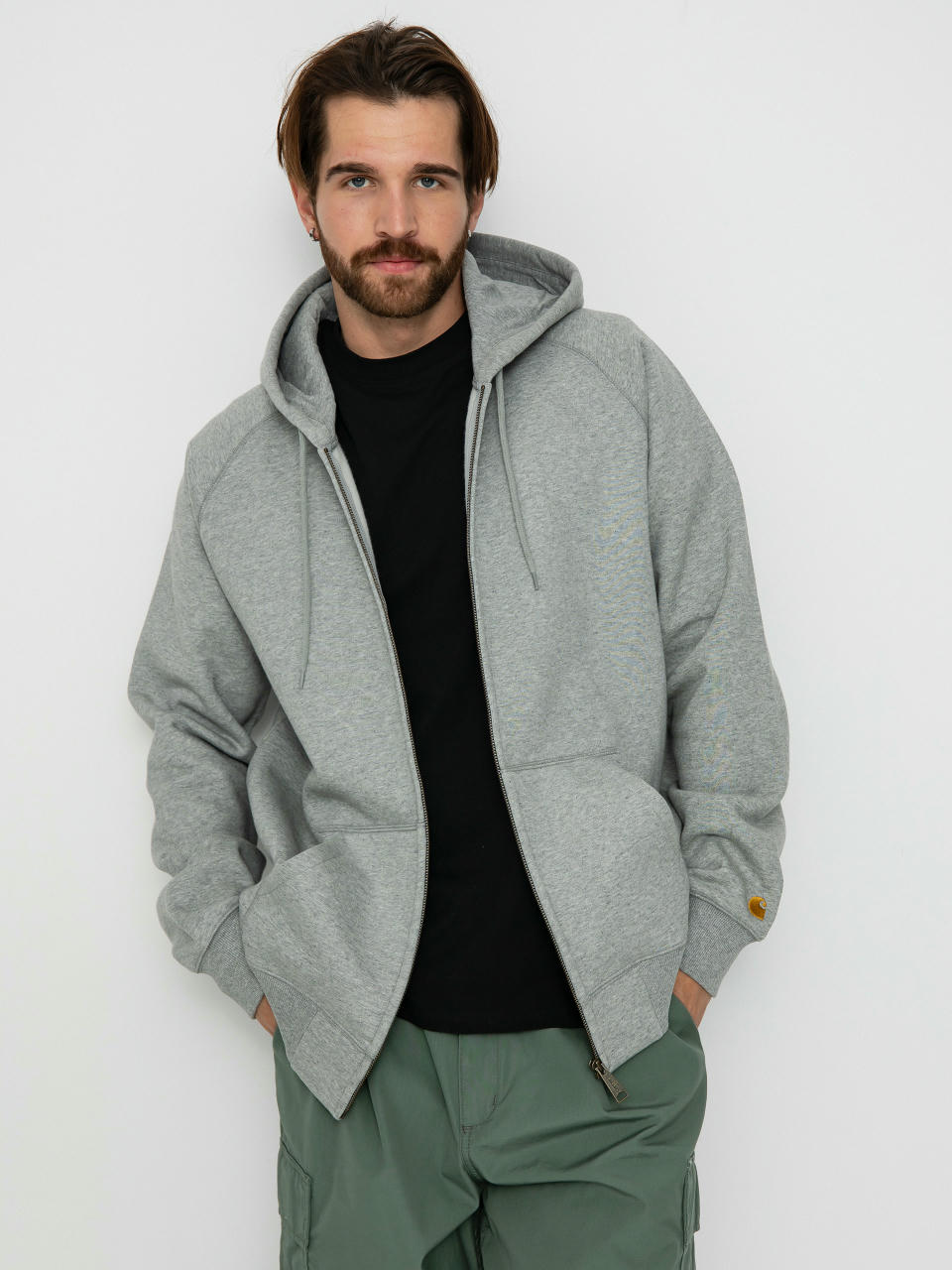 Худі Carhartt WIP Chase ZHD (grey heather/gold)