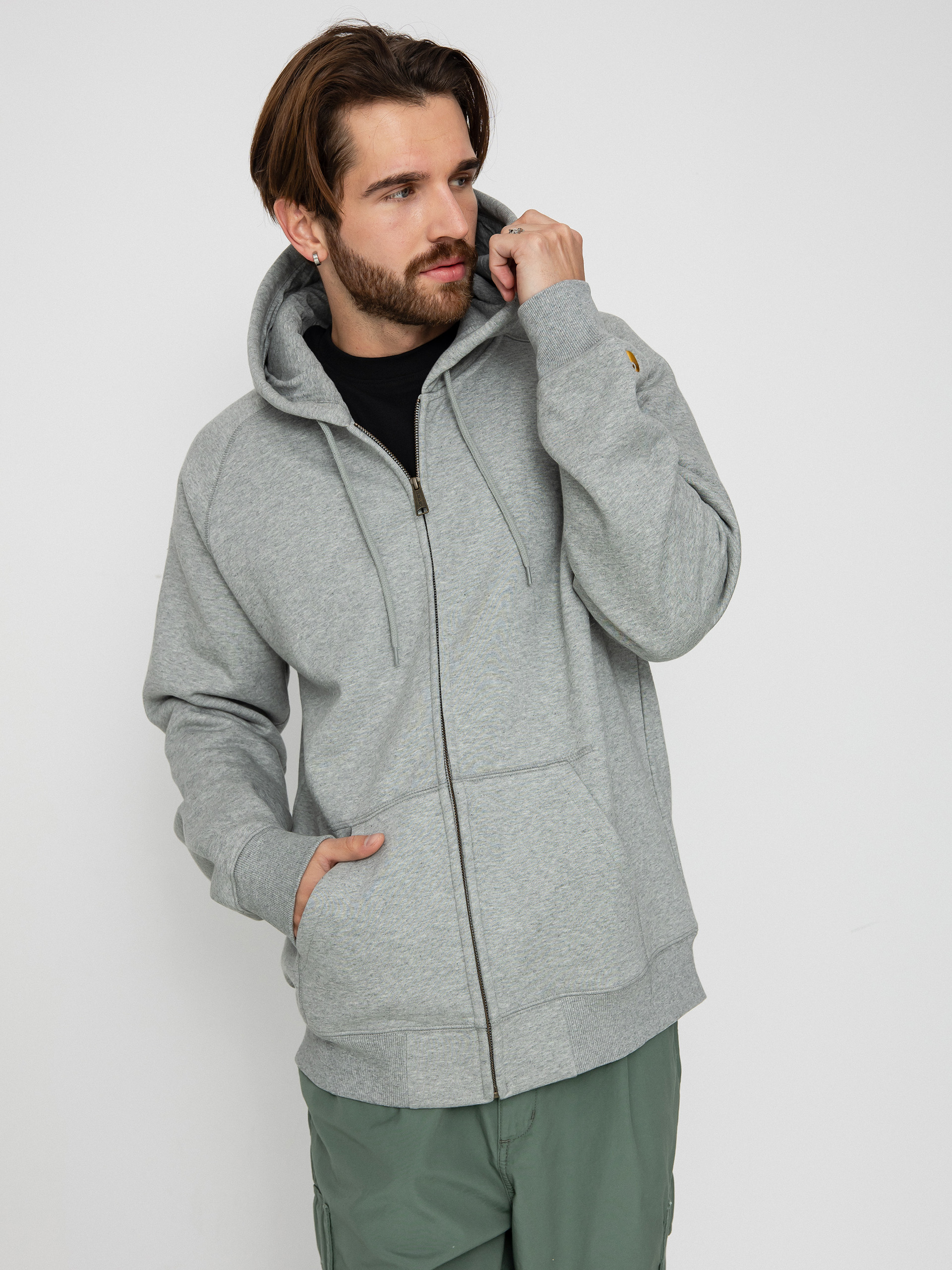 Худі Carhartt WIP Chase ZHD (grey heather/gold)