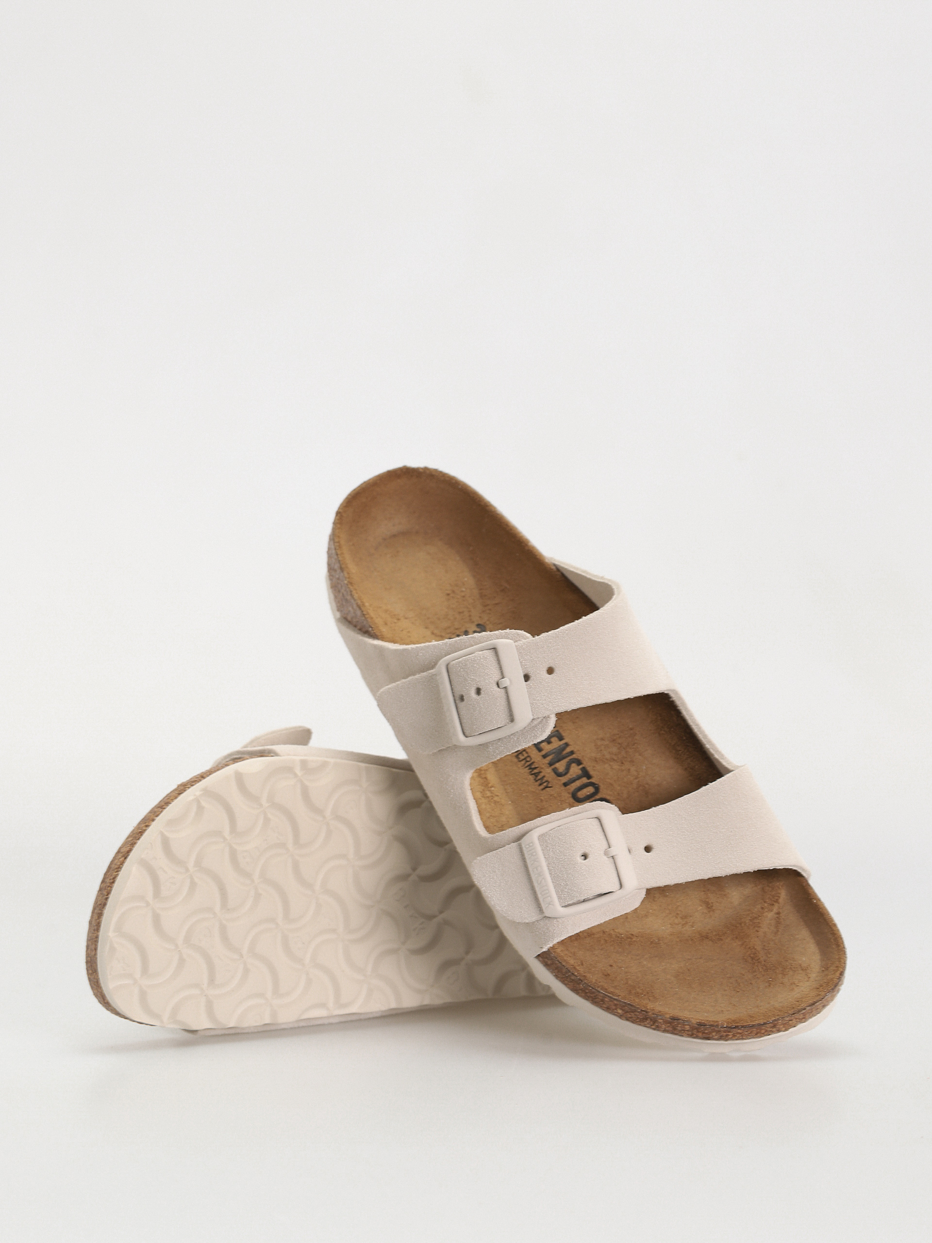 Шльопанці Birkenstock Arizona Suede Leather Narrow Wmn (antique white)