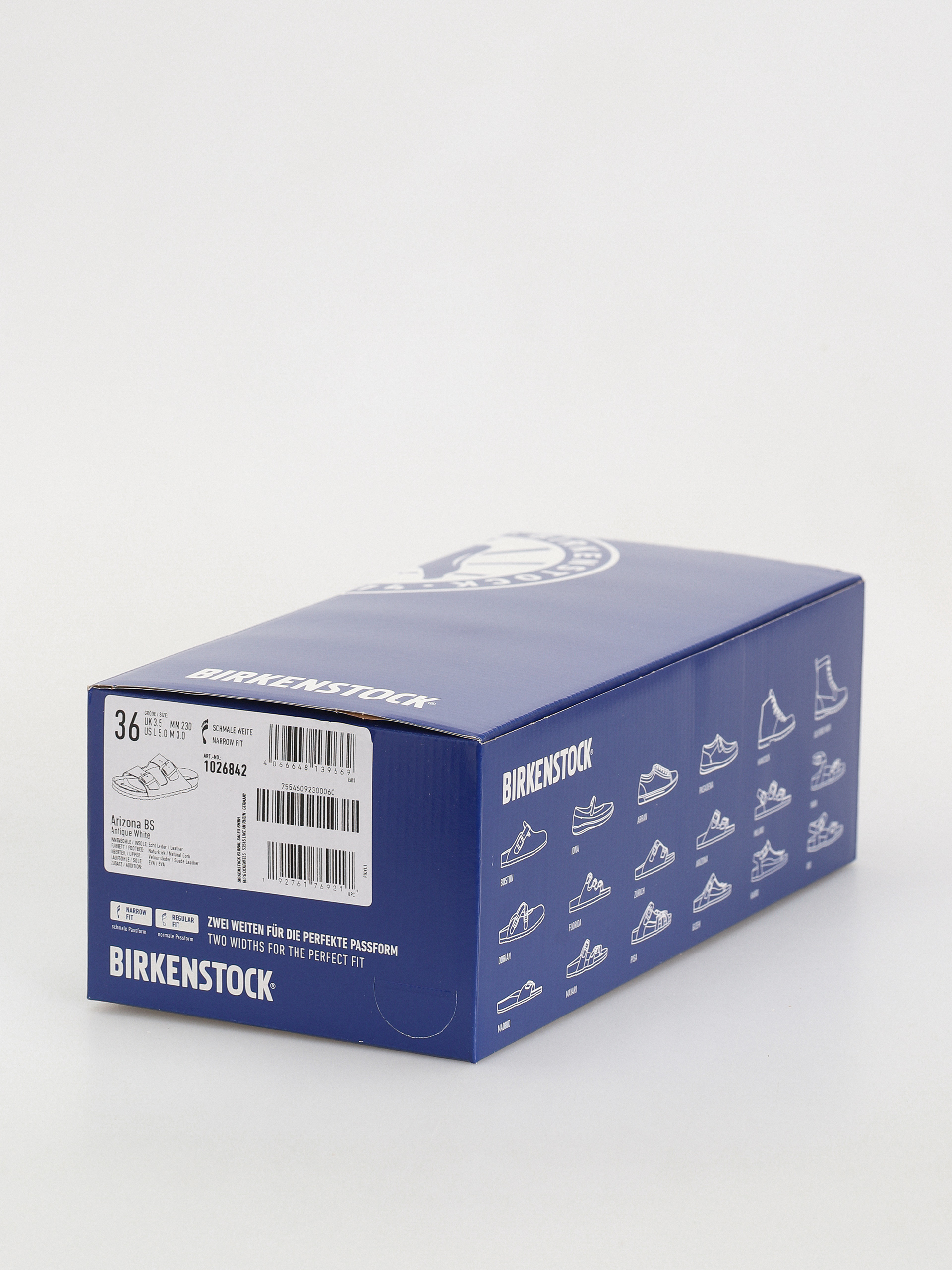 Шльопанці Birkenstock Arizona Suede Leather Narrow Wmn (antique white)