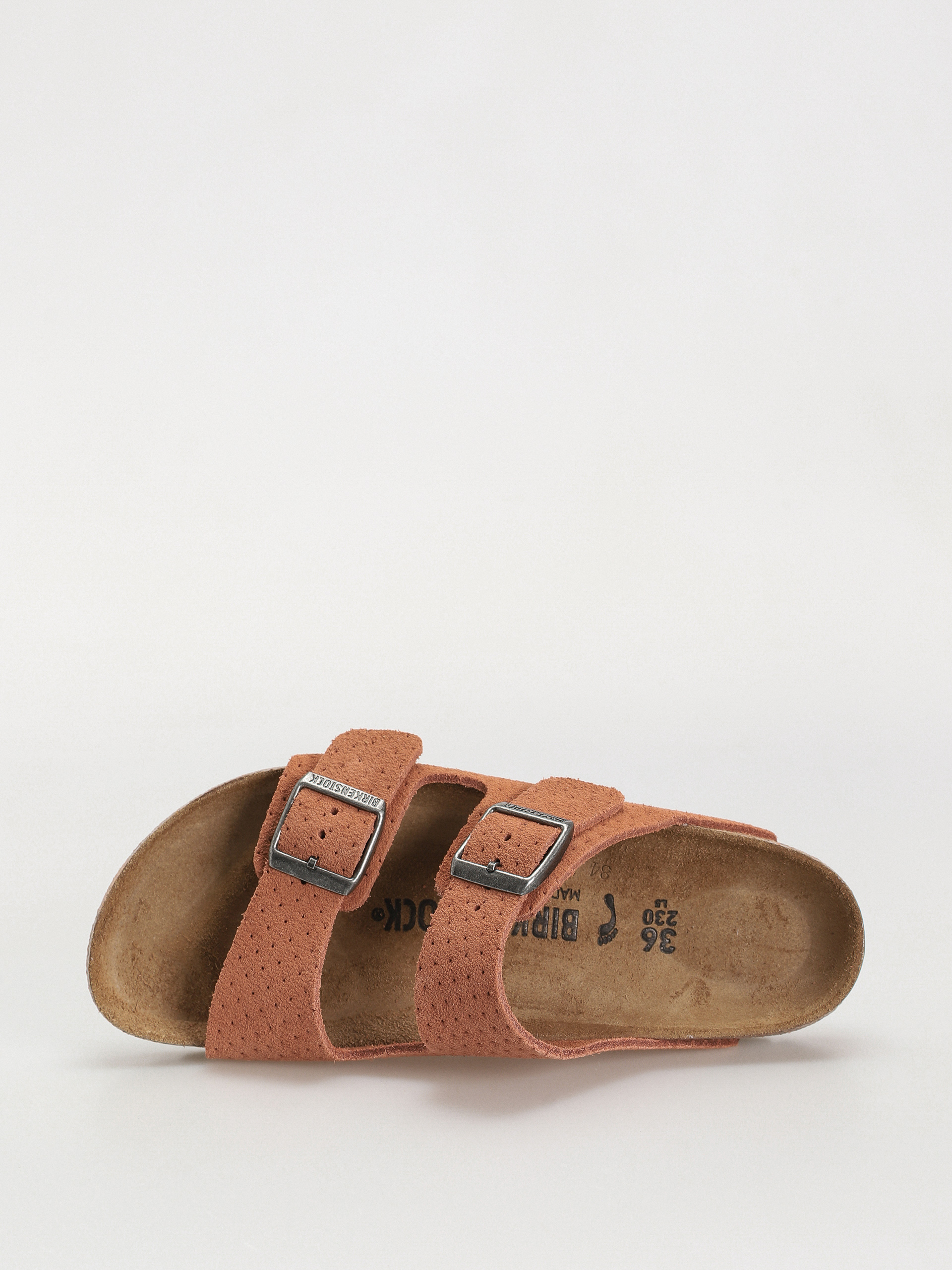 Шльопанці Birkenstock Arizona Suede Embossed Narrow Wmn (emboss dots burnt orange)
