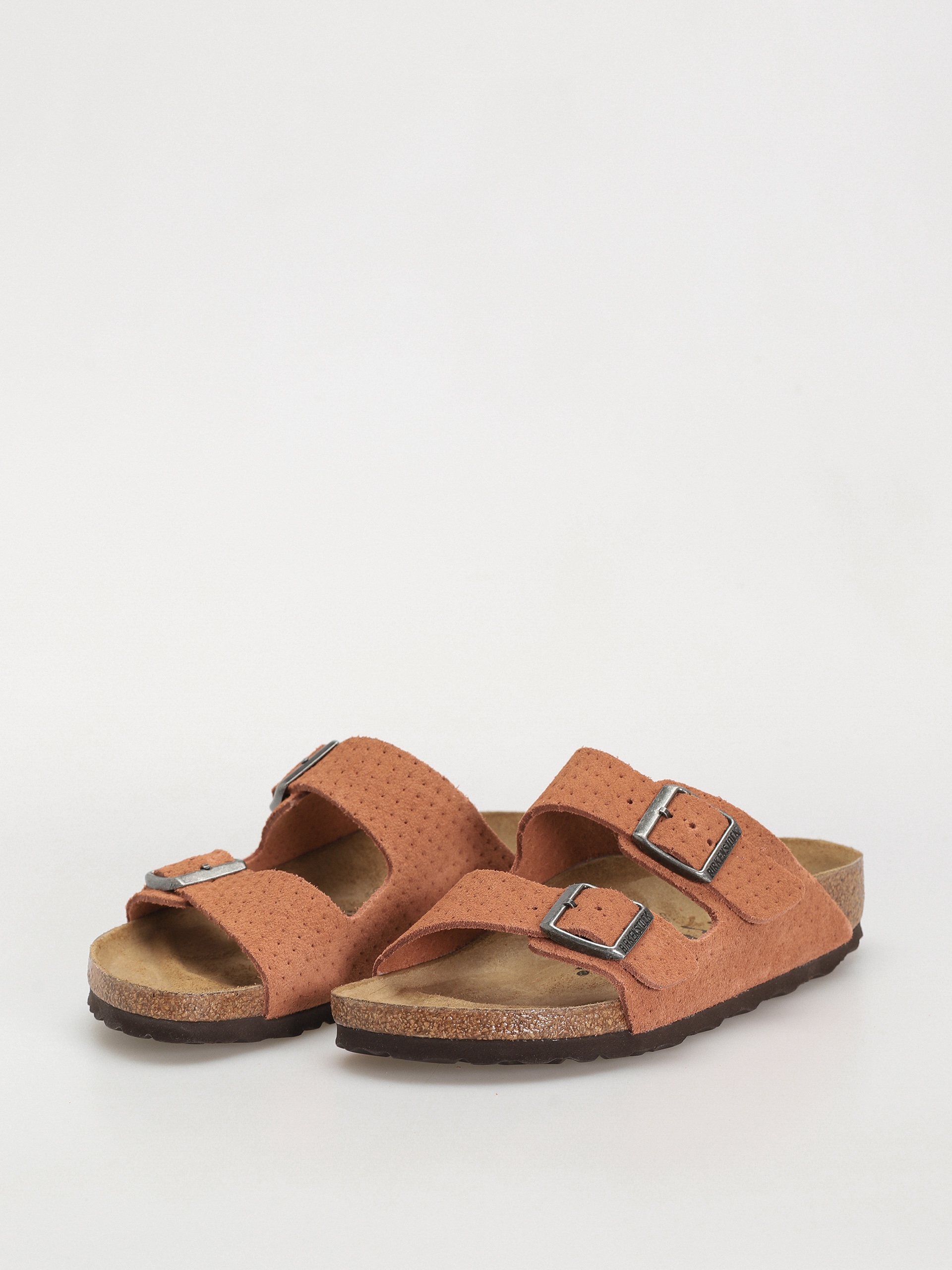 Шльопанці Birkenstock Arizona Suede Embossed Narrow Wmn (emboss dots burnt orange)
