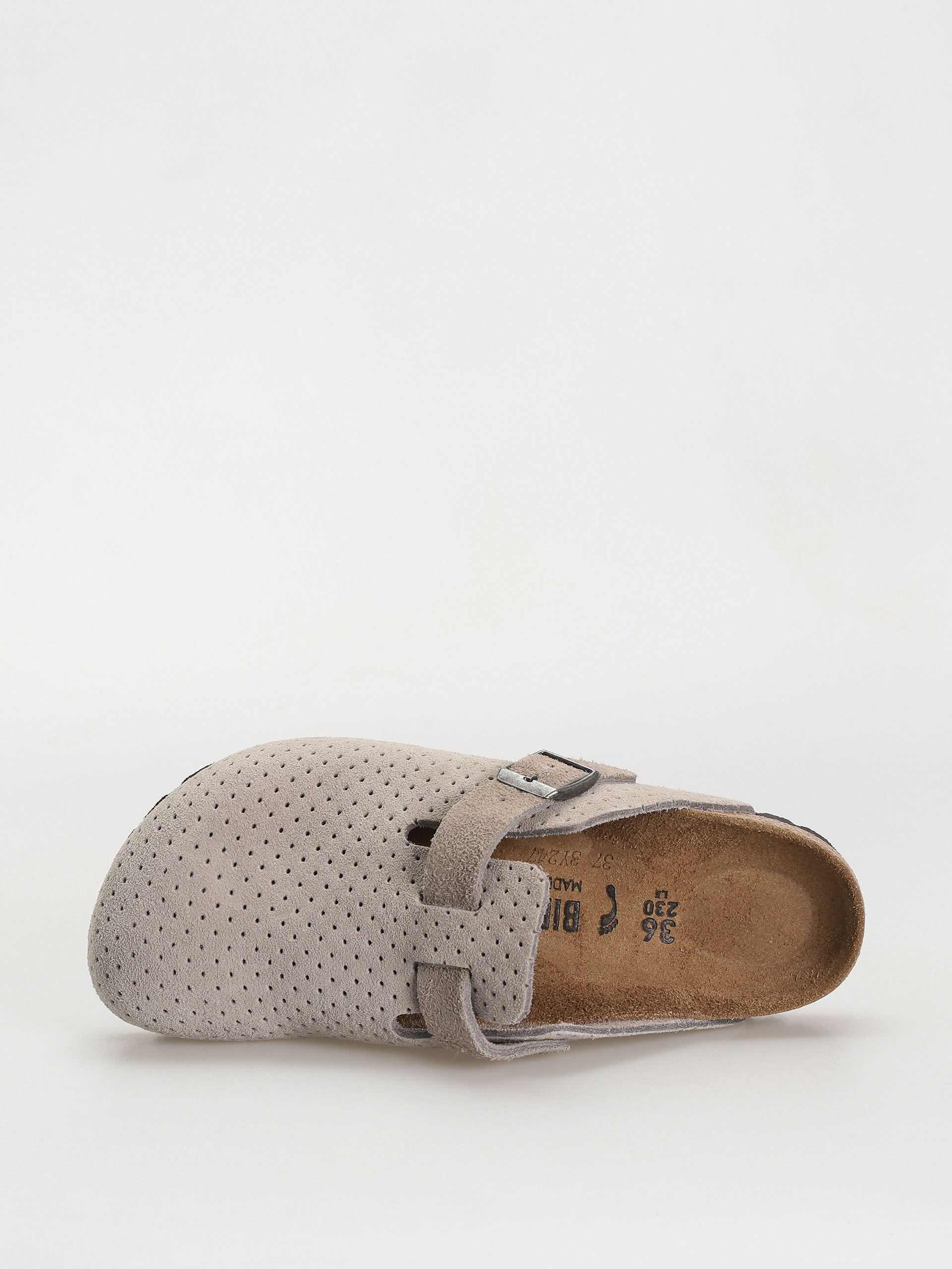 Шльопанці Birkenstock Boston Suede Embossed Narrow Wmn (emboss dots stone coin)