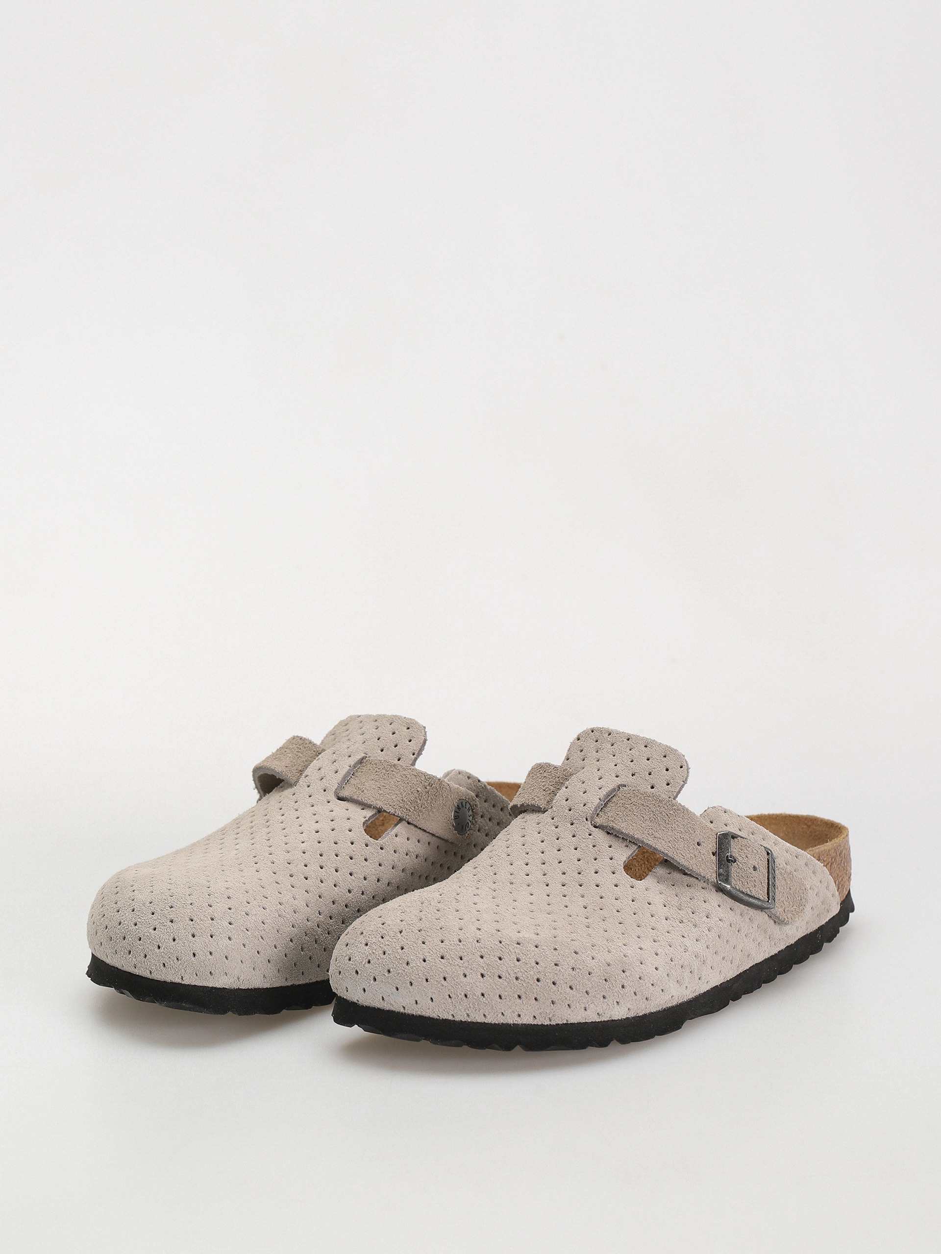 Шльопанці Birkenstock Boston Suede Embossed Narrow Wmn (emboss dots stone coin)