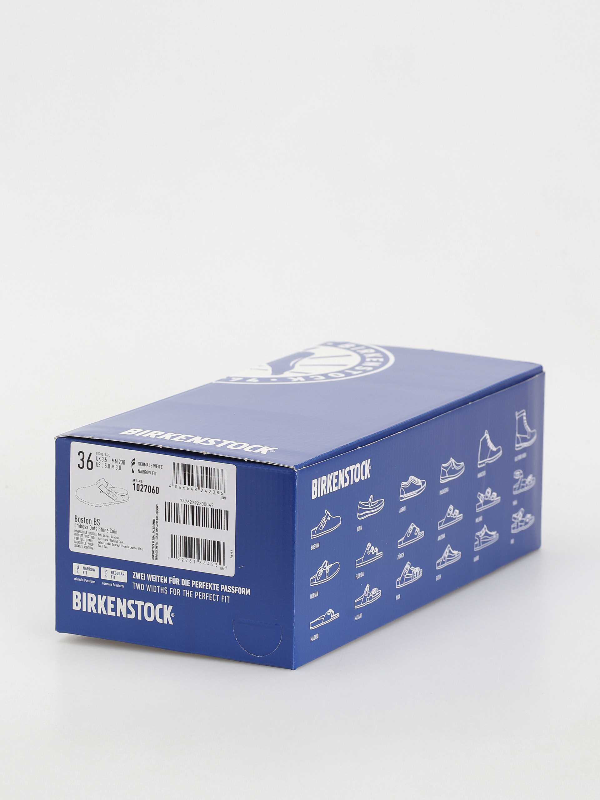 Шльопанці Birkenstock Boston Suede Embossed Narrow Wmn (emboss dots stone coin)