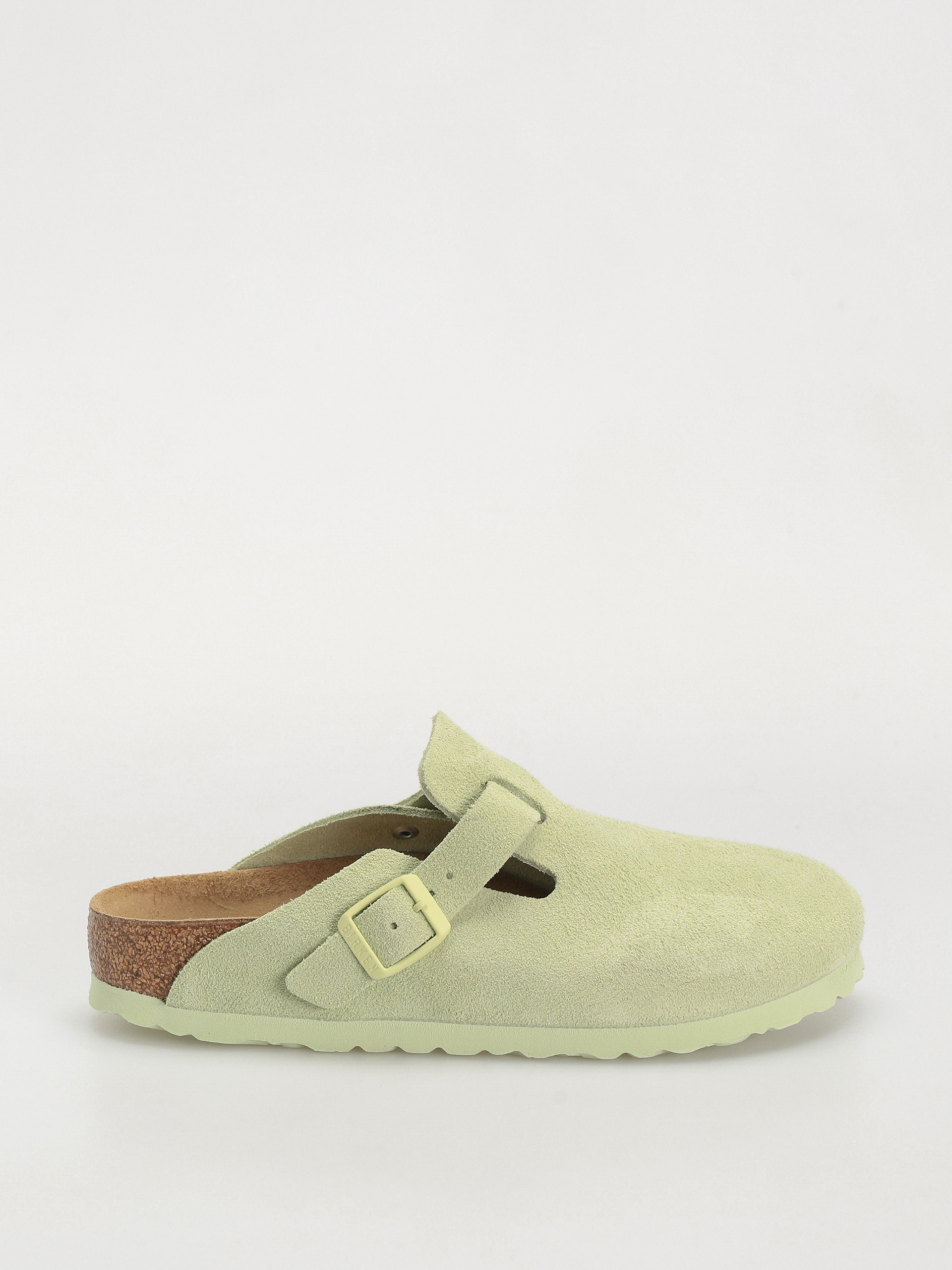 Шльопанці Birkenstock Boston Suede Leather Narrow Wmn (faded lime)