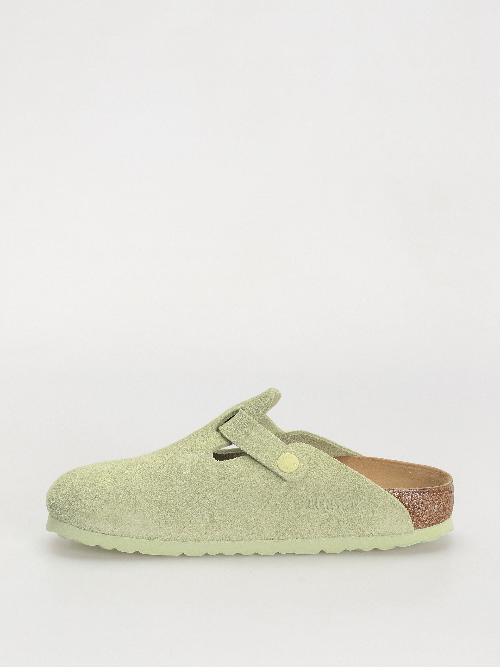 Шльопанці Birkenstock Boston Suede Leather Narrow Wmn (faded lime)