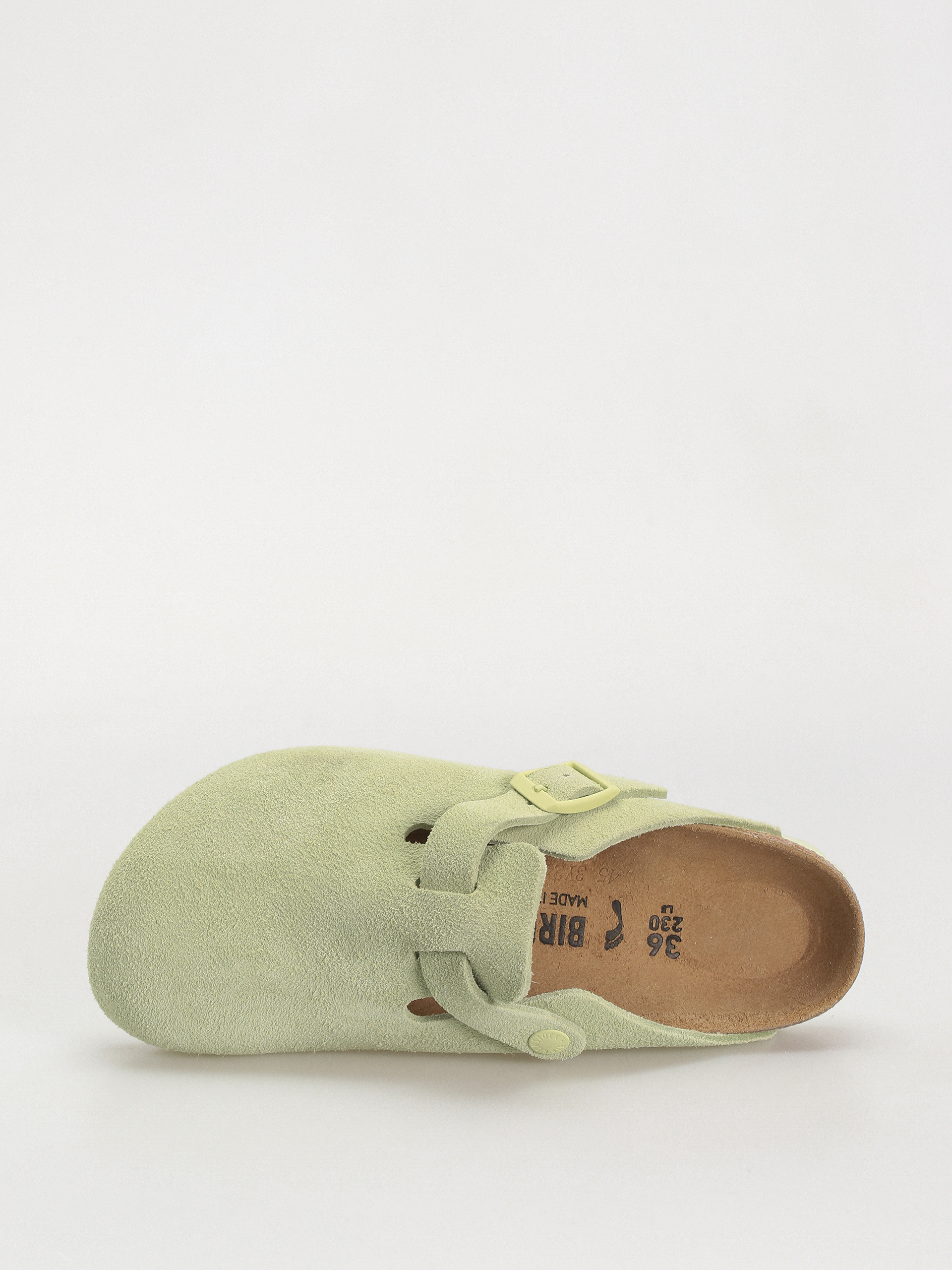 Шльопанці Birkenstock Boston Suede Leather Narrow Wmn (faded lime)