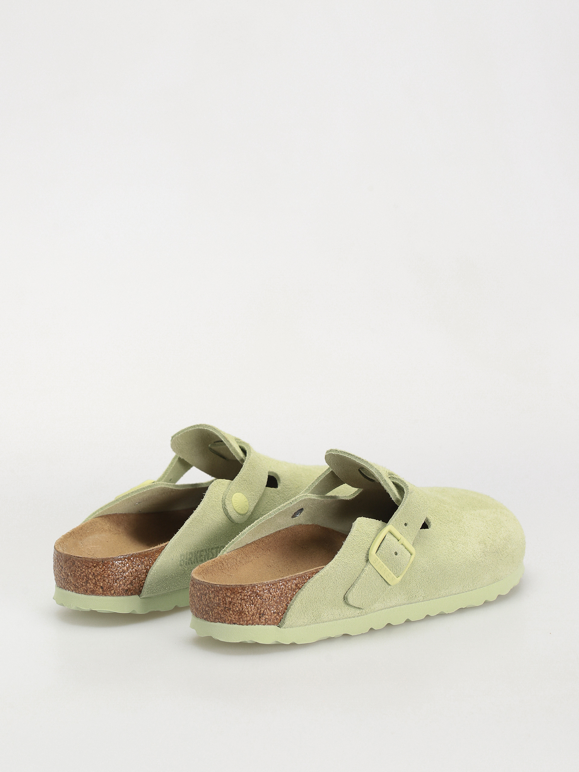 Шльопанці Birkenstock Boston Suede Leather Narrow Wmn (faded lime)
