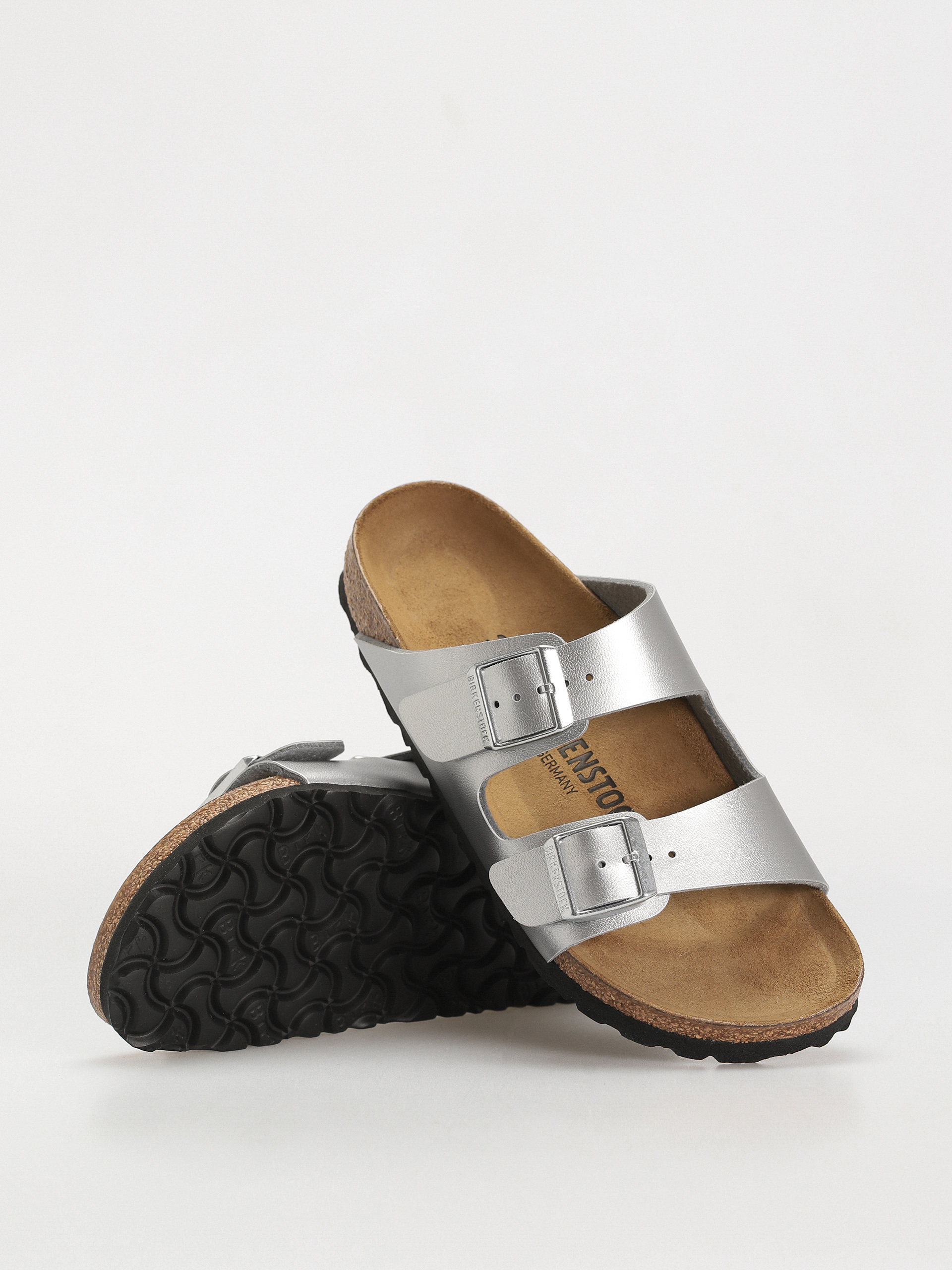 Шльопанці Birkenstock Arizona Birko Flor Narrow Wmn (silver)
