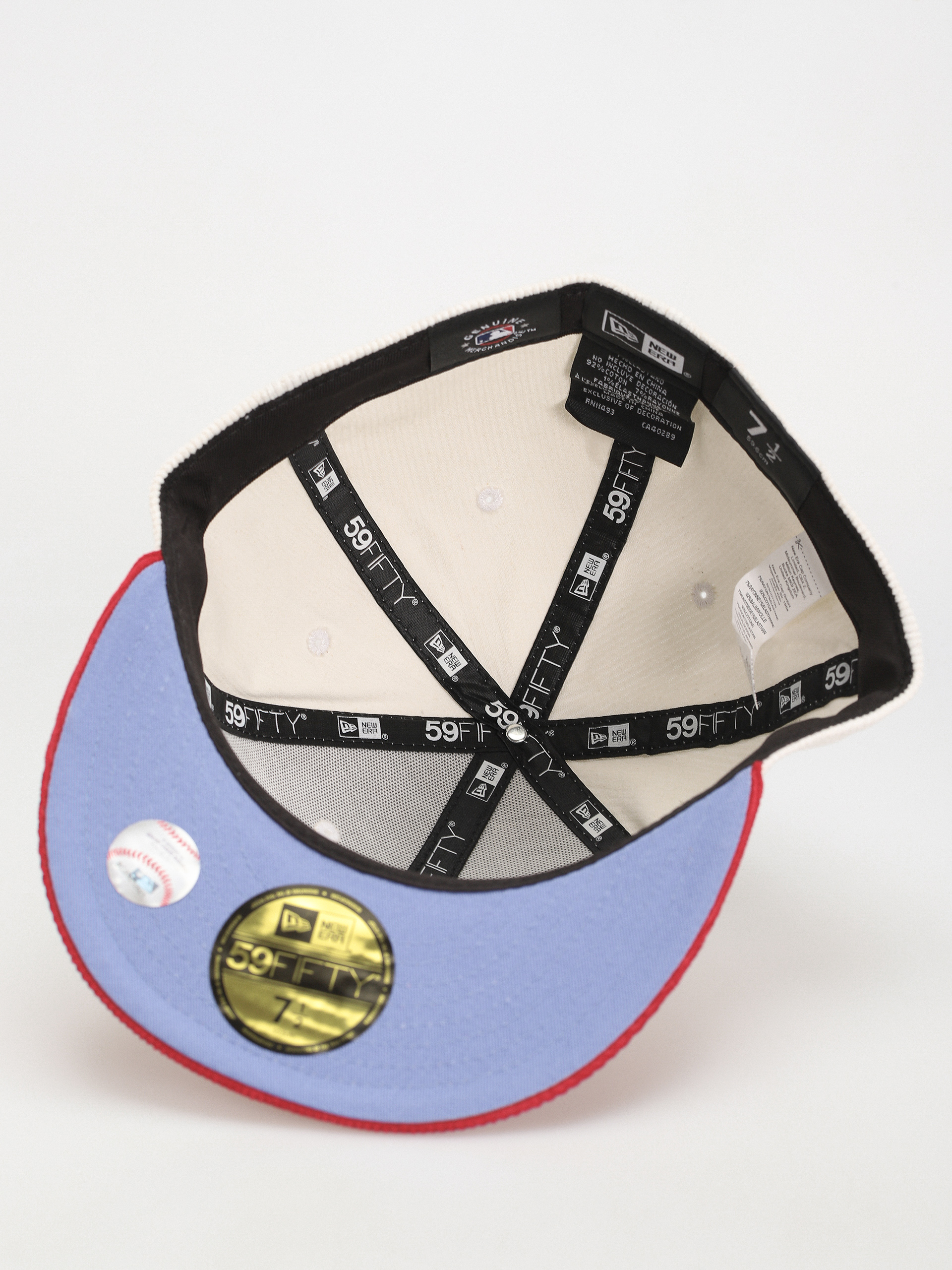 Кепка New Era Cord 59Fifty New York Yankees (off white/red)