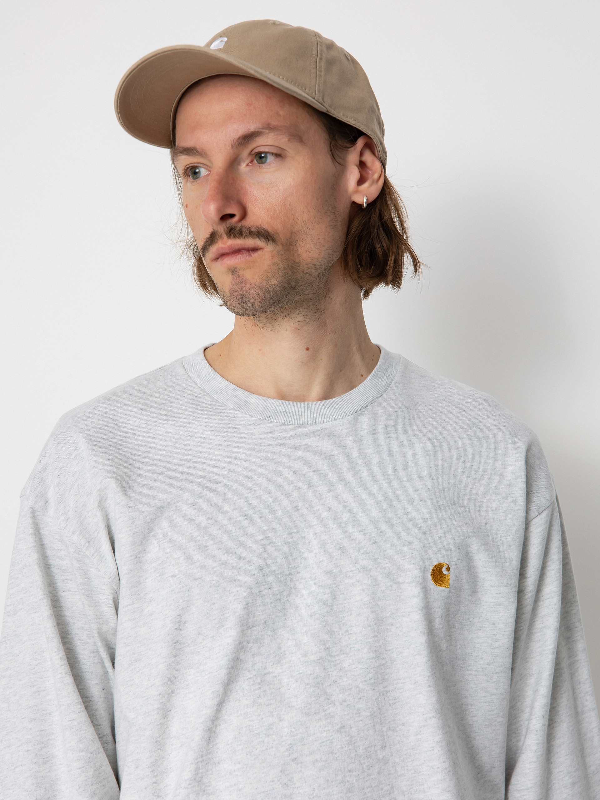 Лонгслів Carhartt WIP Chase (ash heather/gold)