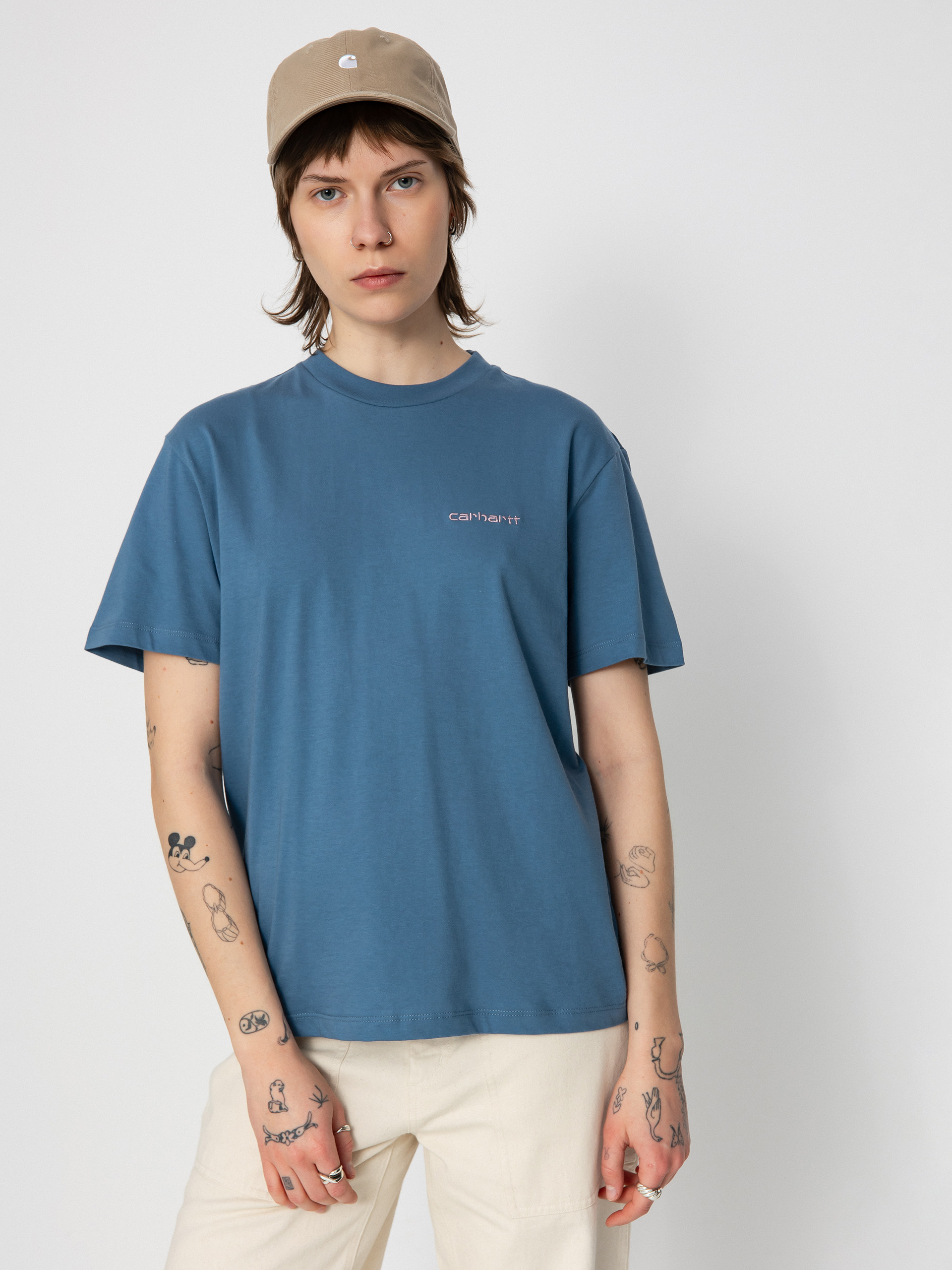 Футболка Carhartt WIP Script Embroidery Wmn (sorrent/glassy pink)