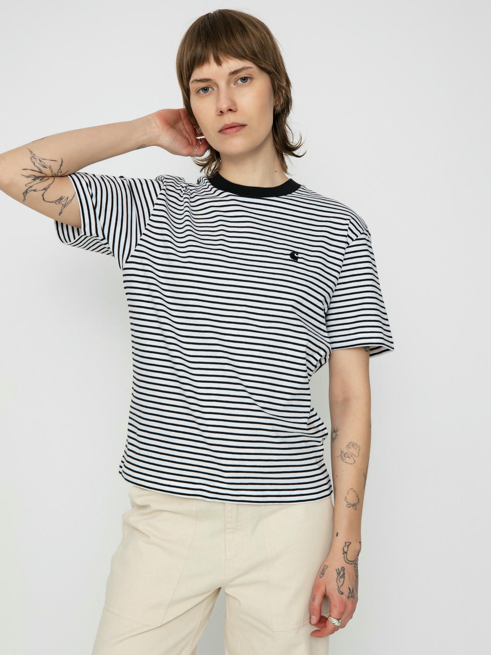 Футболка Carhartt WIP Coleen Wmn (coleen stripe/white/black)