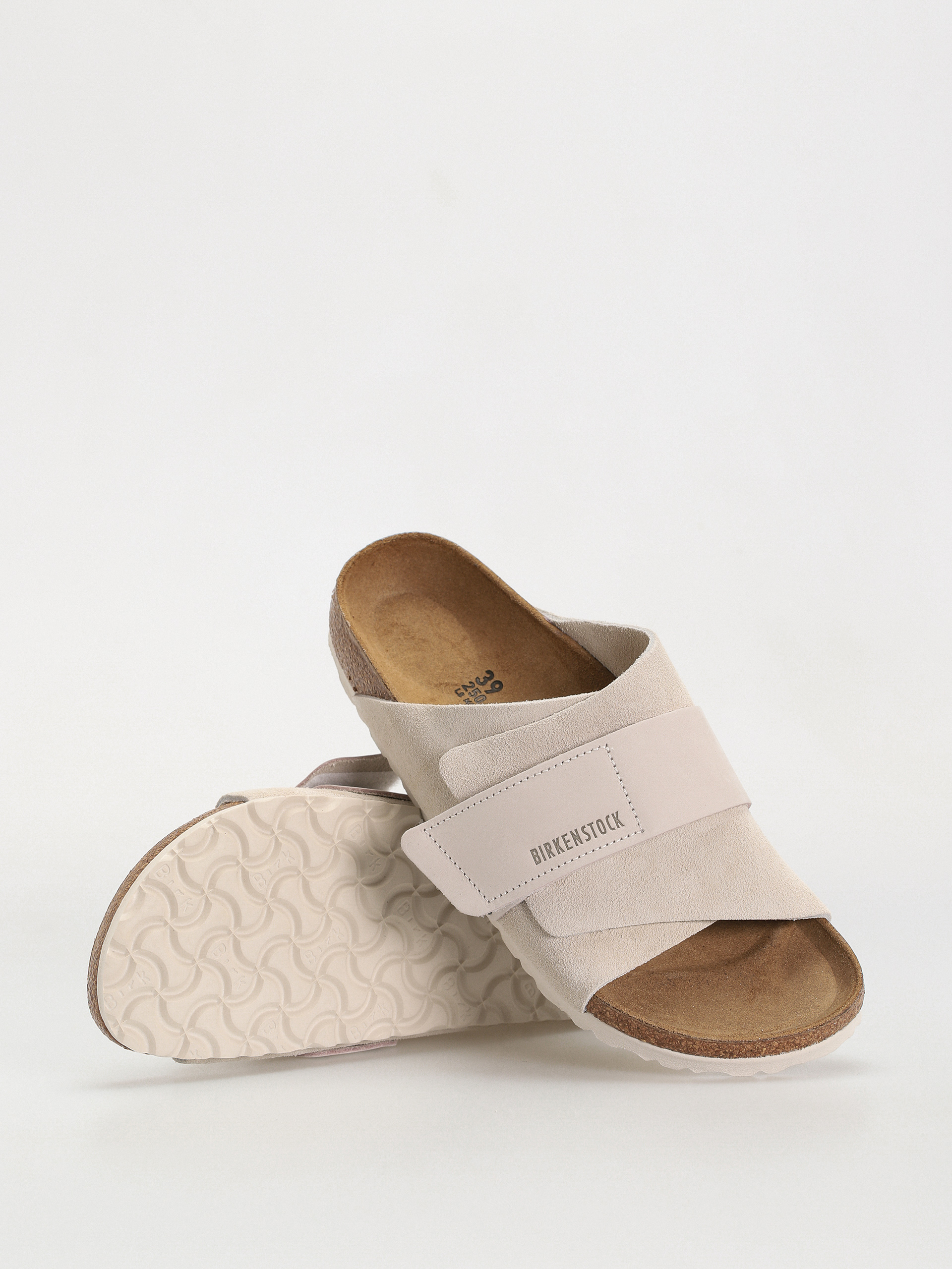 Шльопанці Birkenstock Kyoto Nubuck Suede Leather Narrow Wmn (antique white)