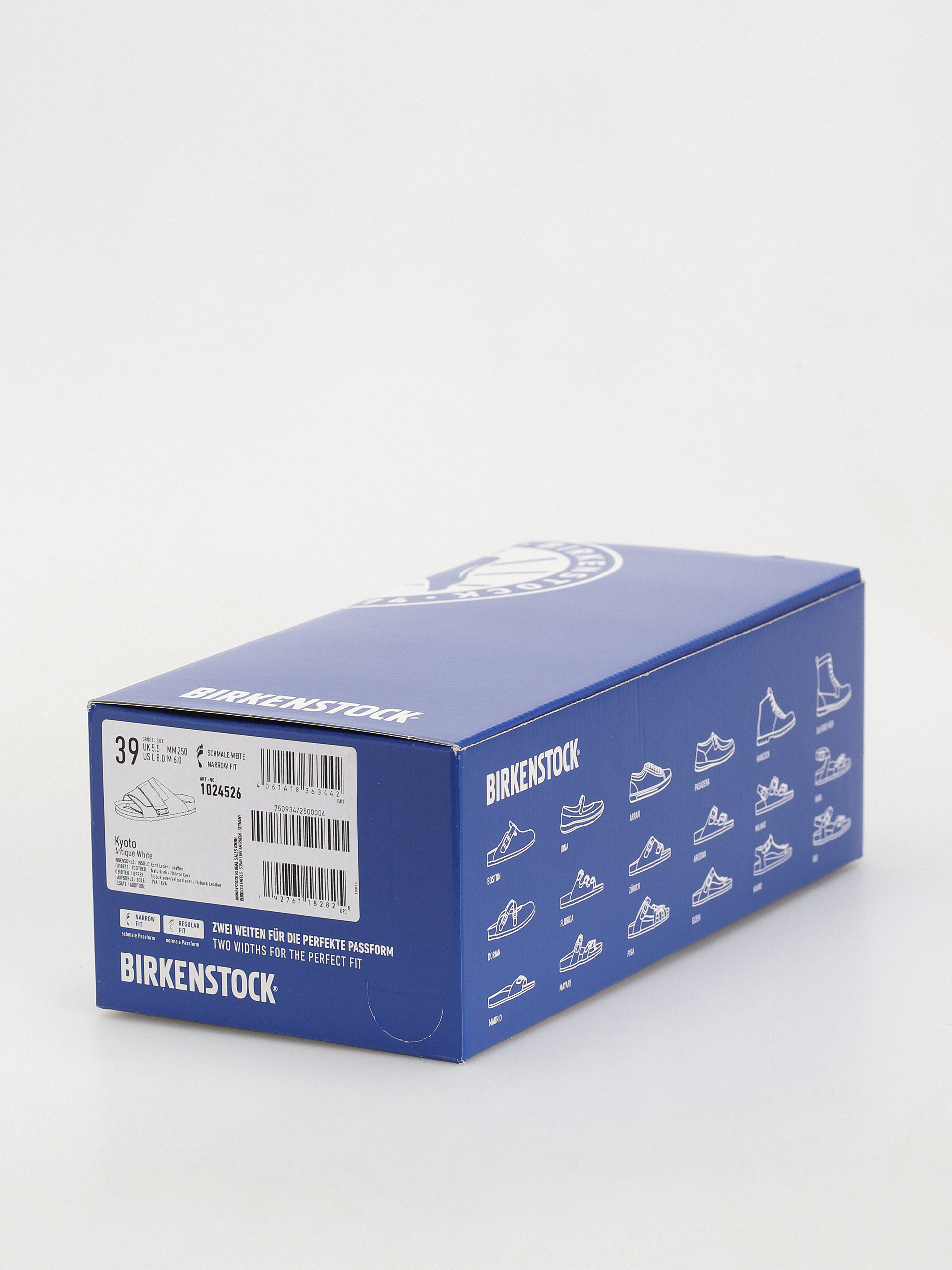 Шльопанці Birkenstock Kyoto Nubuck Suede Leather Narrow Wmn (antique white)