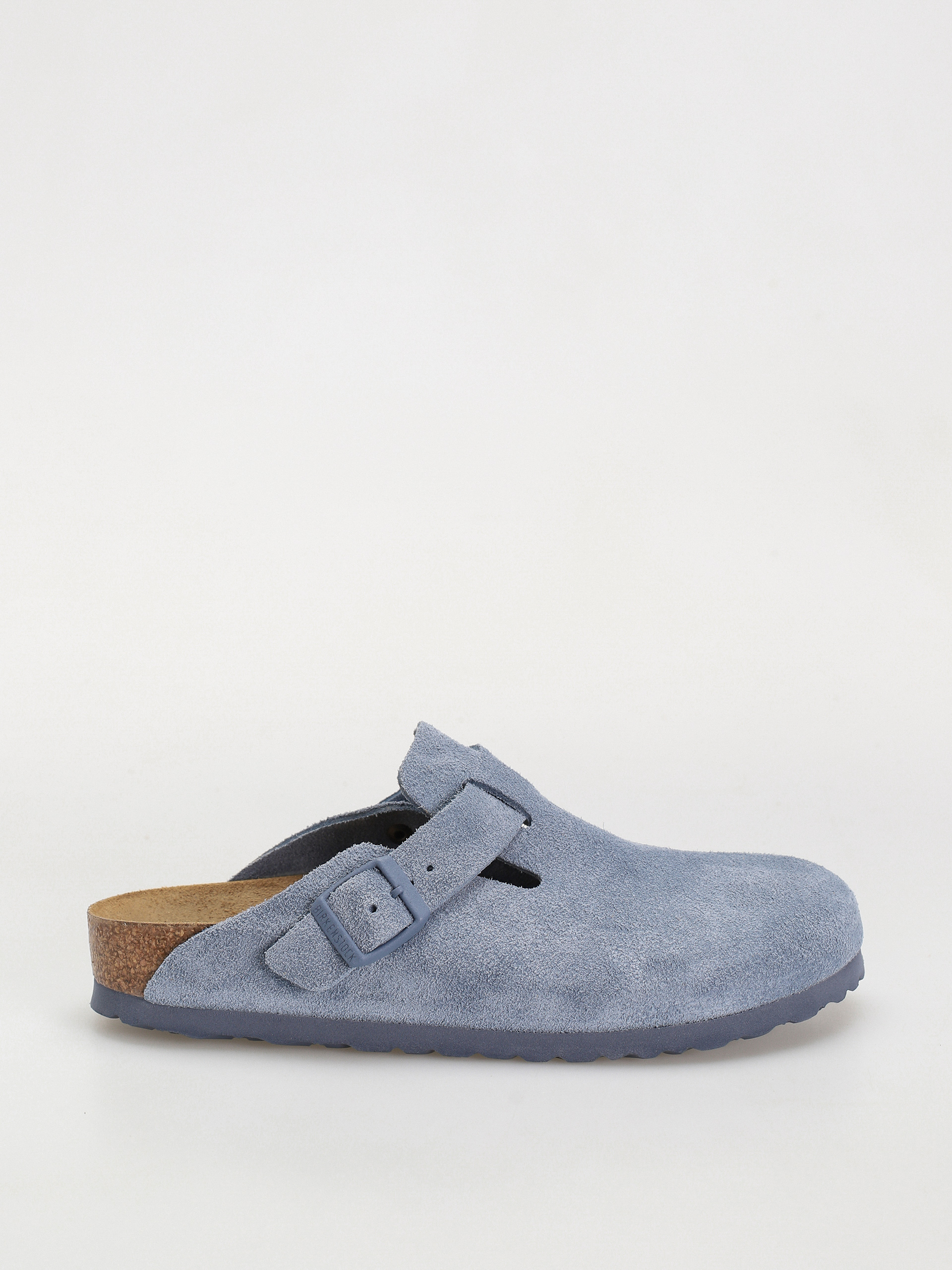 Шльопанці Birkenstock Boston Suede Leather Narrow Wmn - блакитний