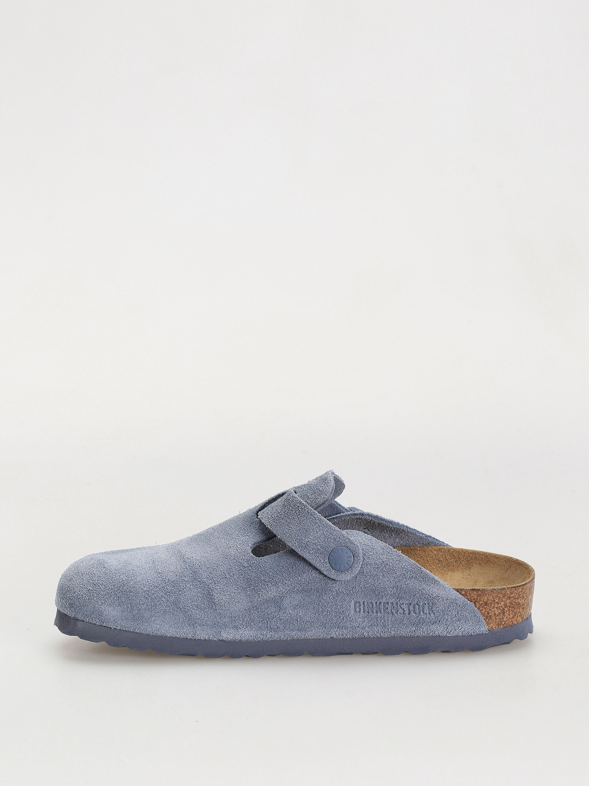 Шльопанці Birkenstock Boston Suede Leather Narrow Wmn - блакитний